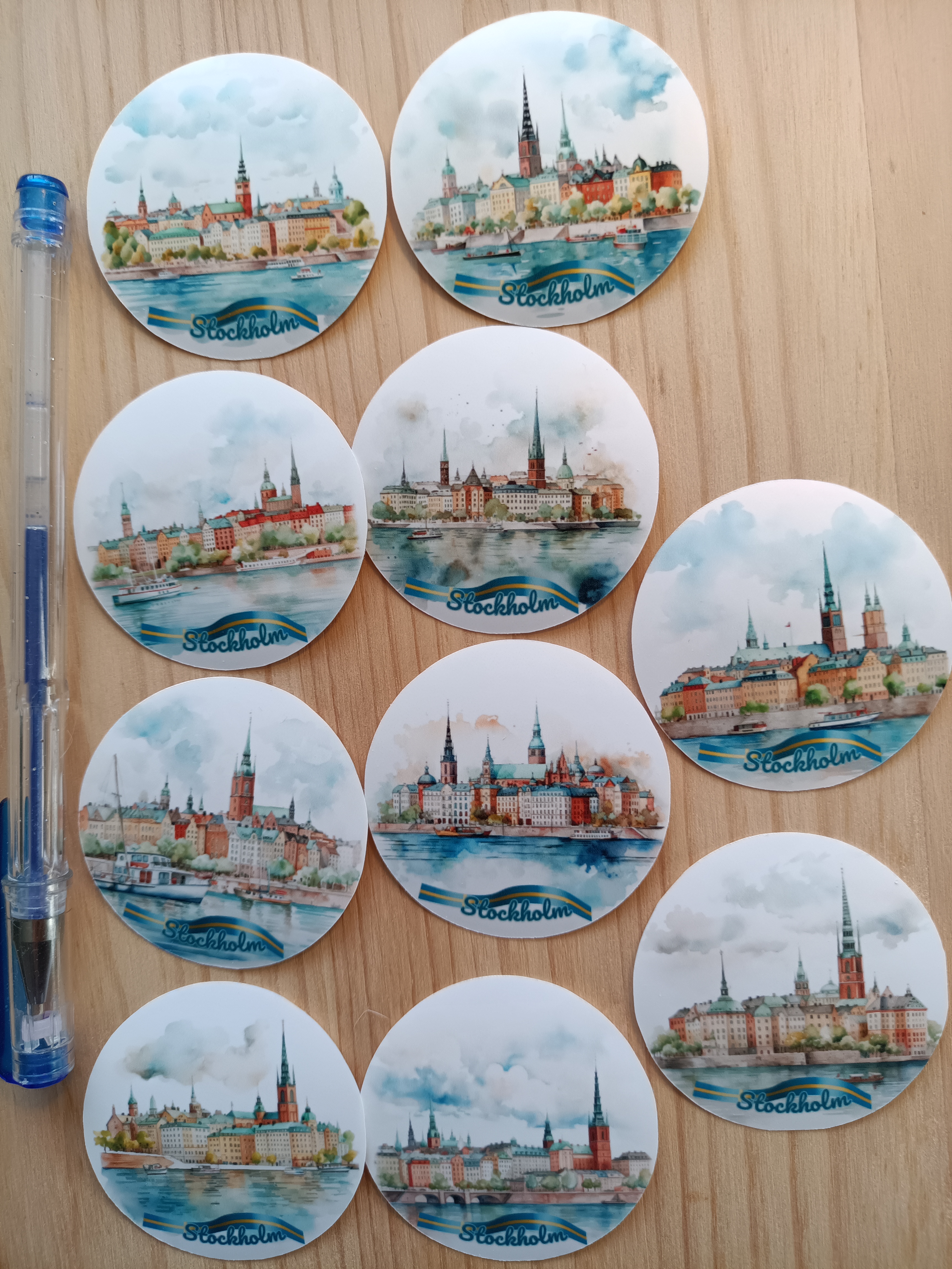 Stockholmsklistermärke - 10 st.