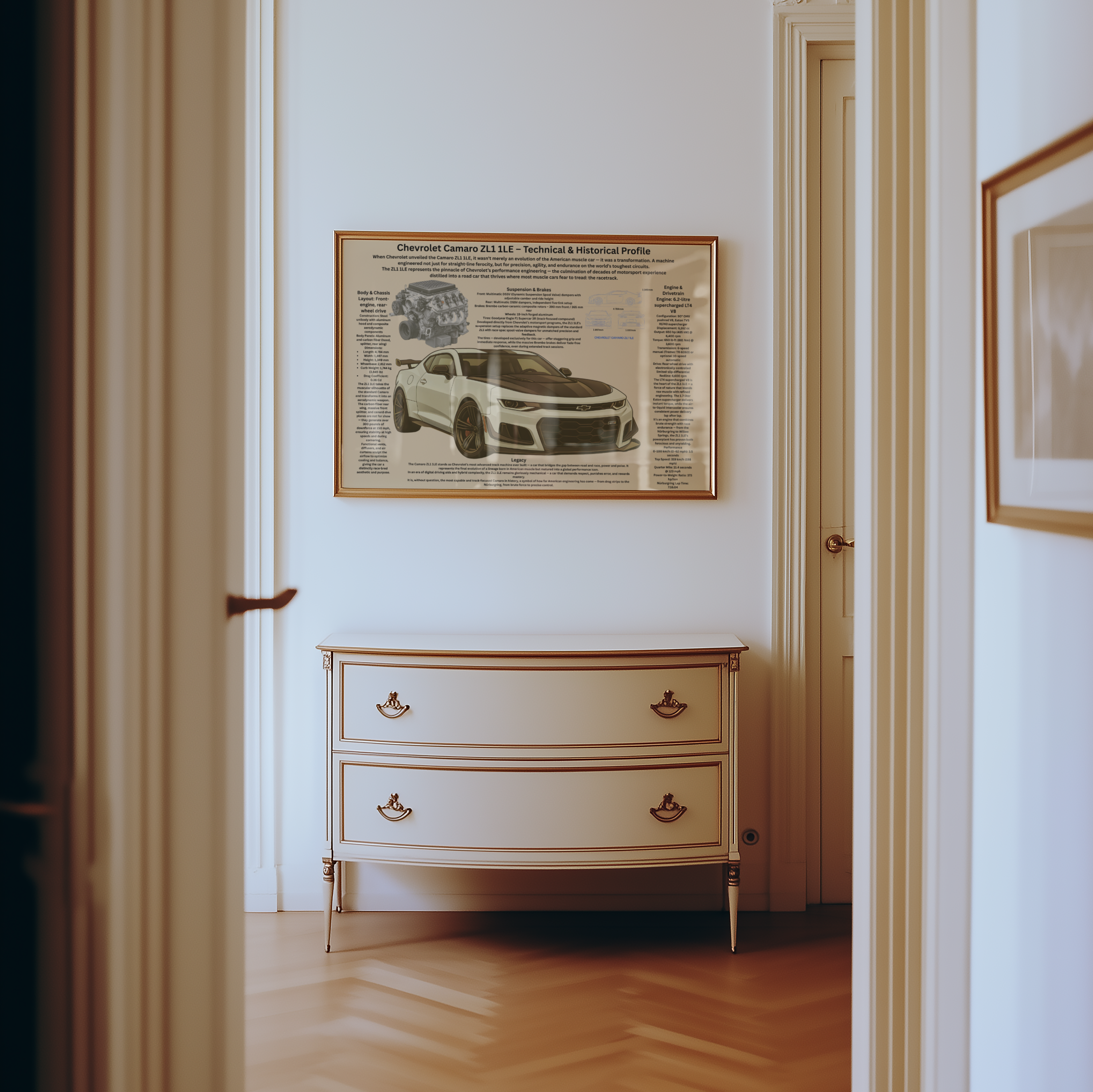 A3 Poster Modern Track-Car – Teknisk Motorsportillustration