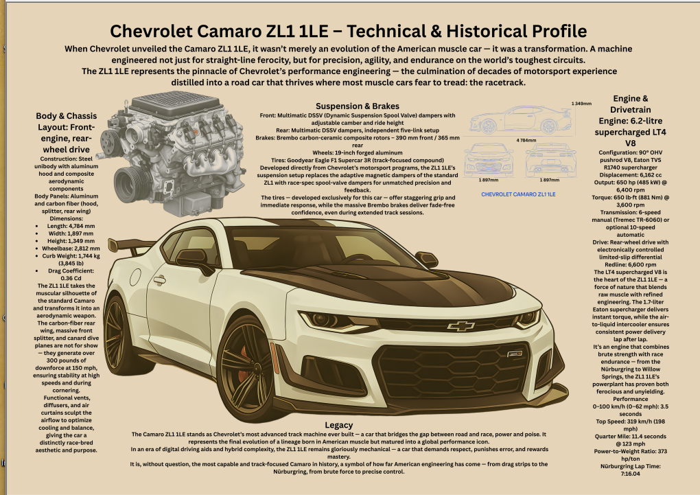 A2 Poster Modern Track-Car – Teknisk Motorsportillustration