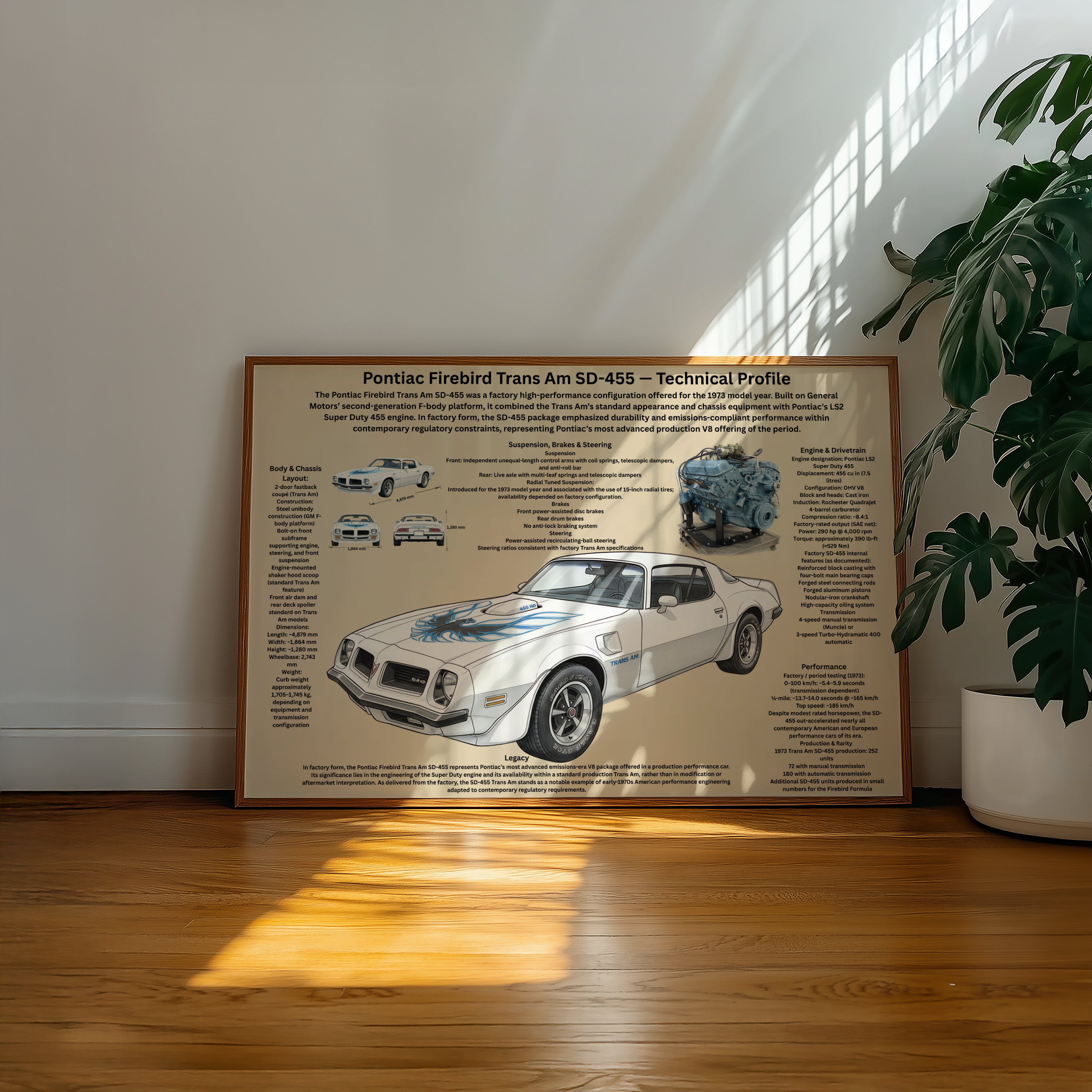 A2 Poster Pontiac Firebird Trans Am SD-455 