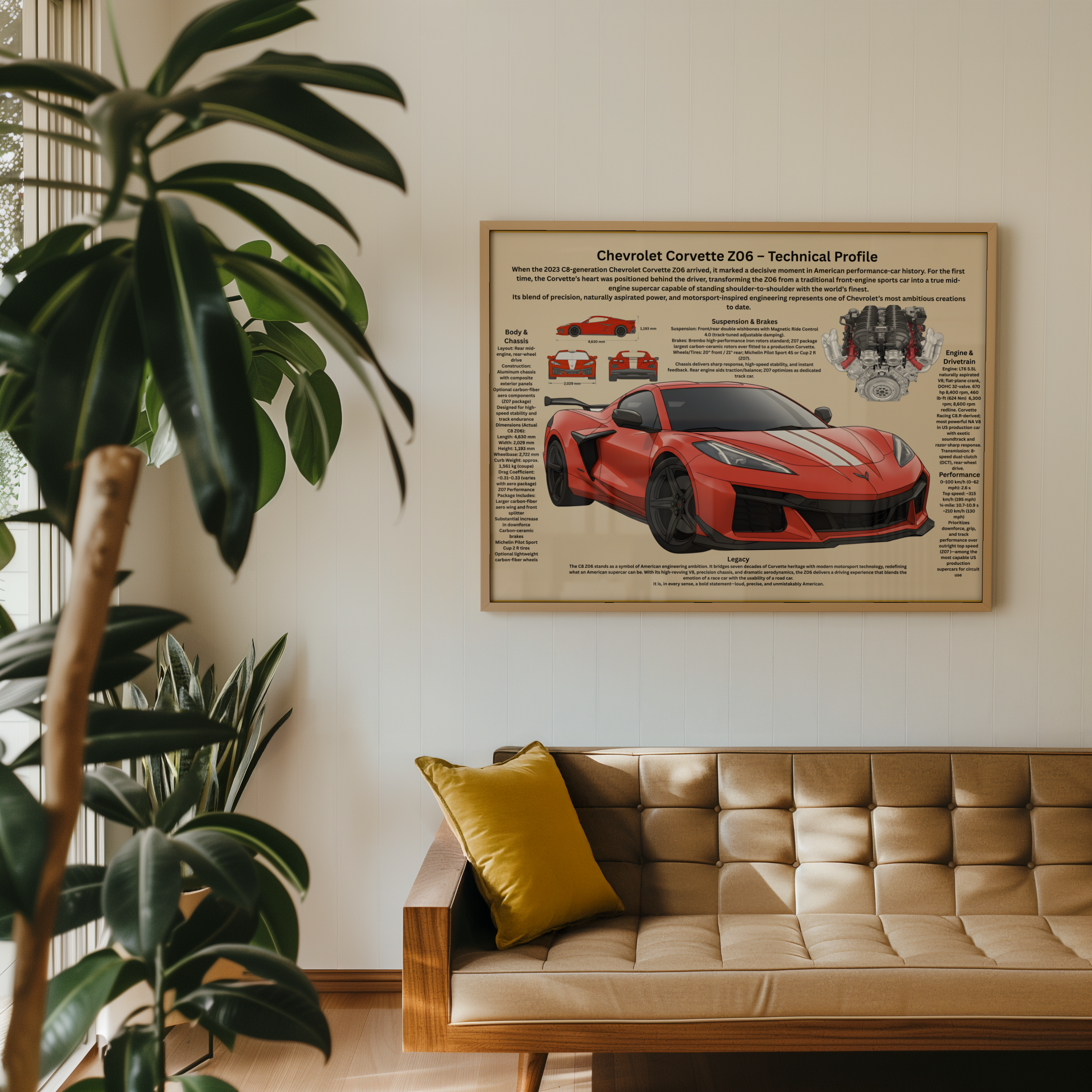 A3 Poster Modern Superbil – Teknisk Prestandaillustration