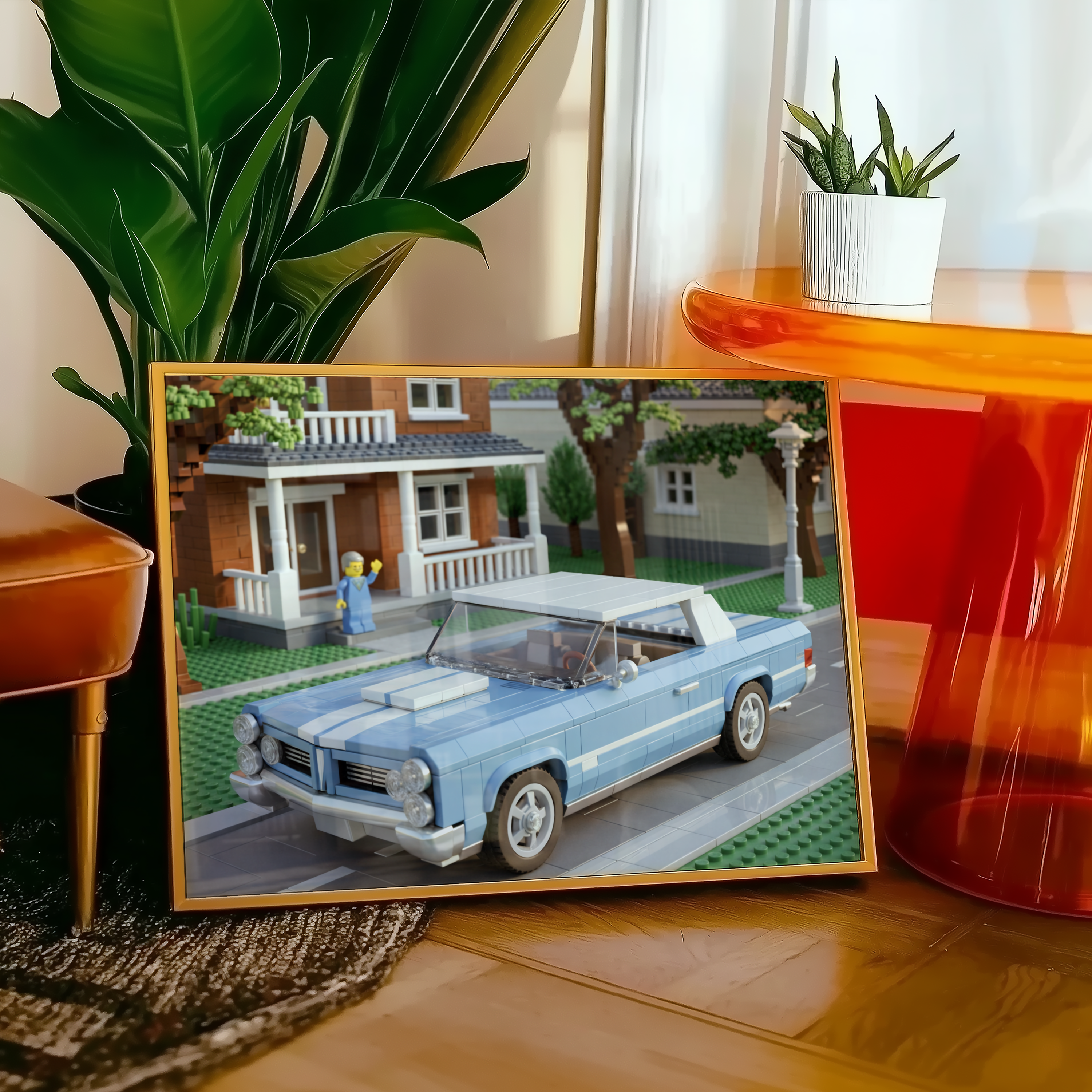 A2 Poster Vintage Kombibil – Retro Brick-Style Illustration