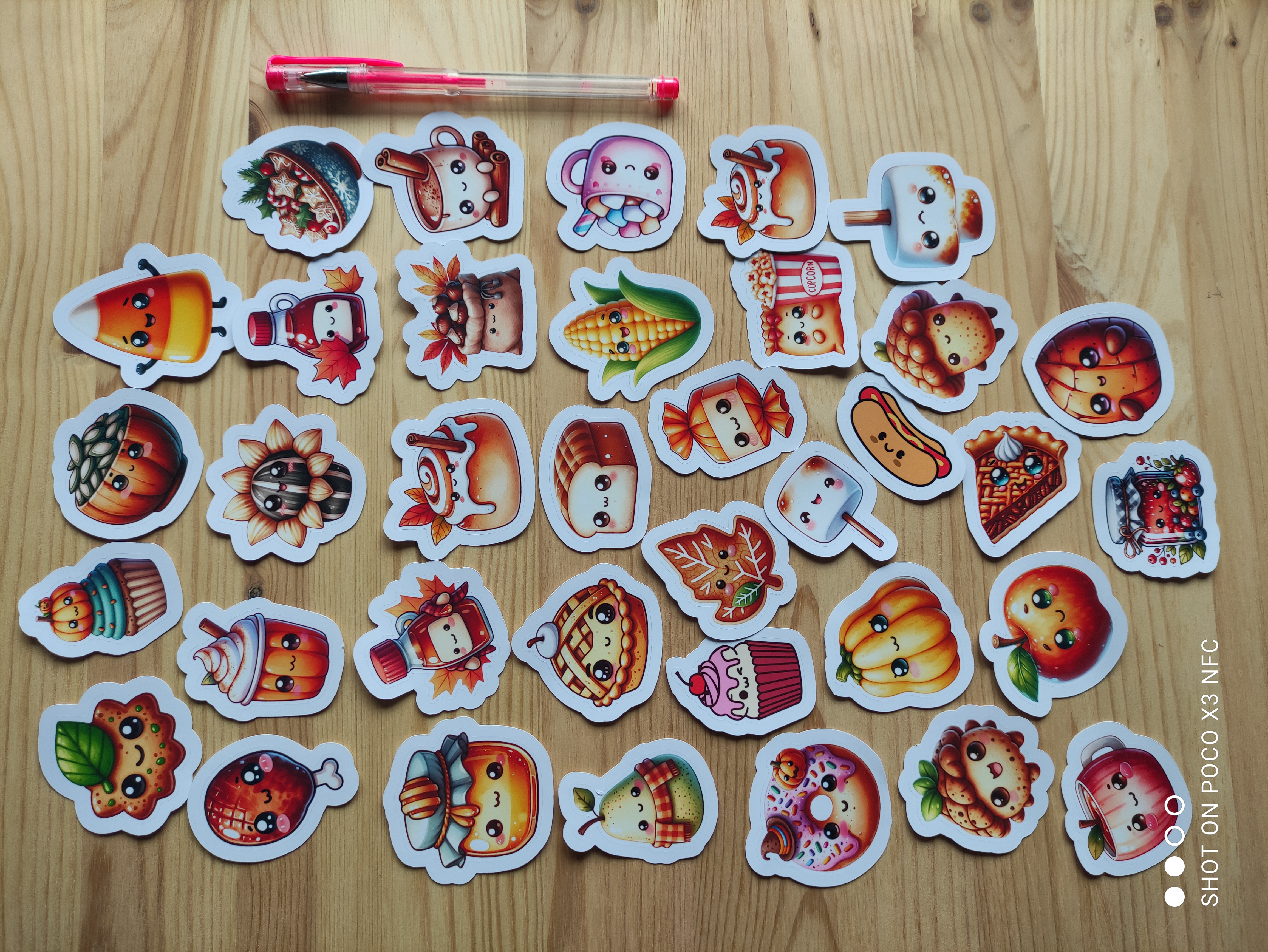 Söta hösttema klistermärken - 36 st.