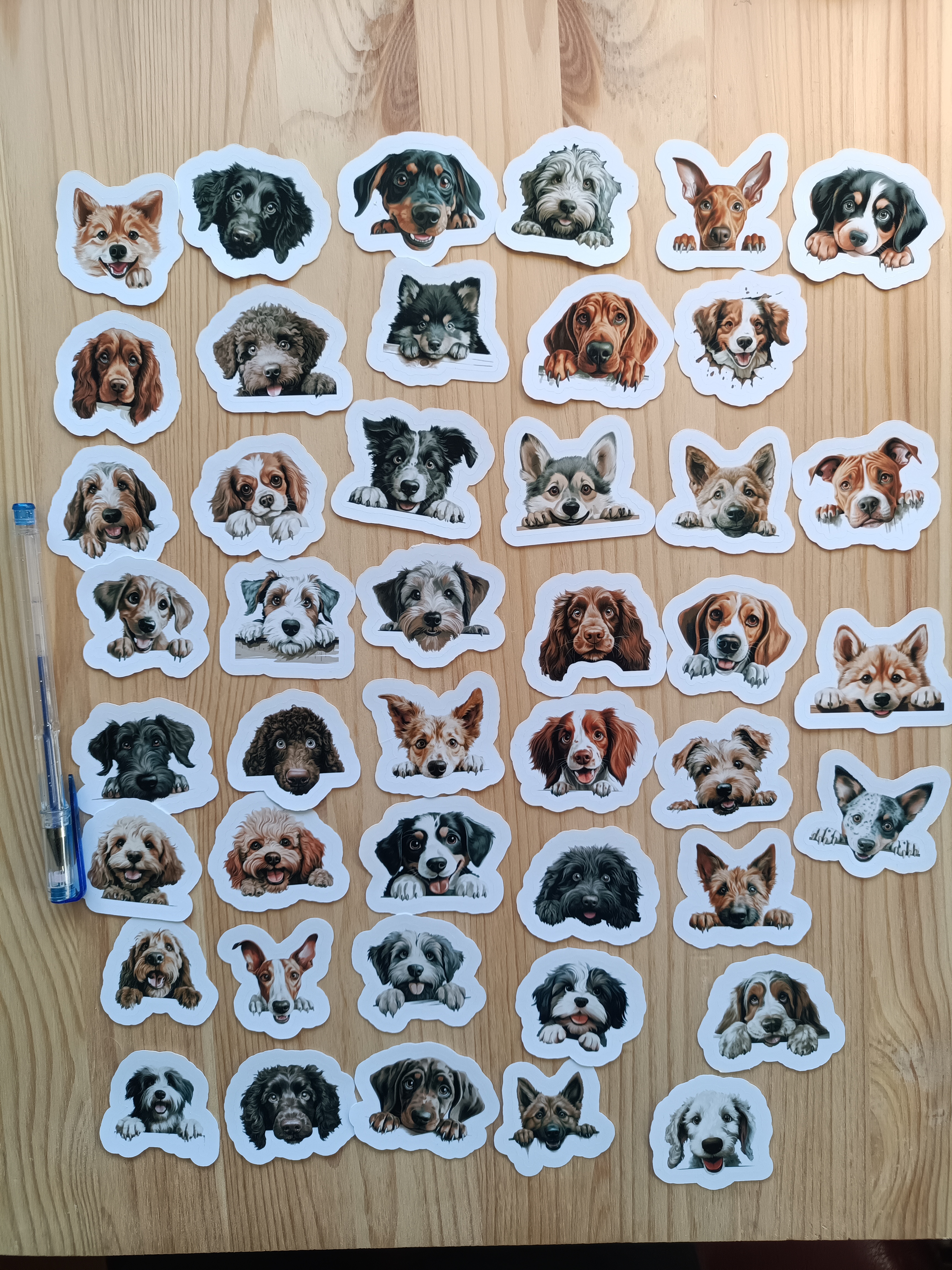 Söta hundklistermärken - Set - 44 st.