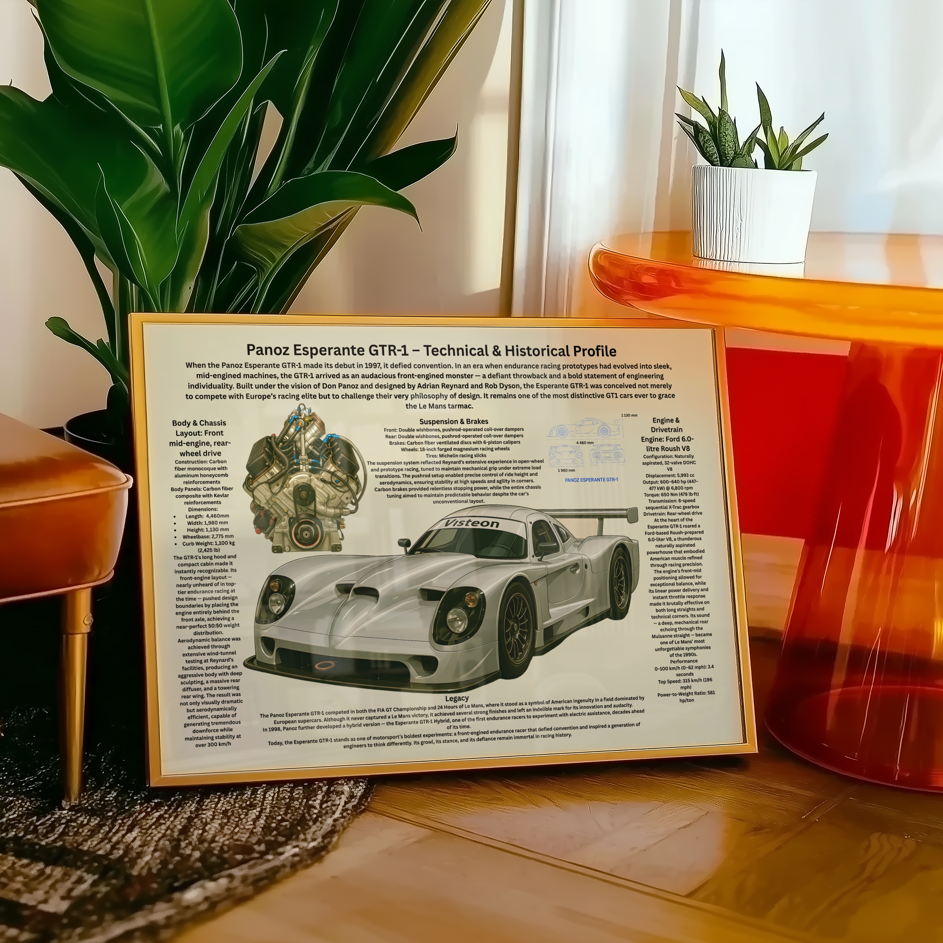 A2 Poster Extrem GT-Racer – Teknisk Motorsportillustration