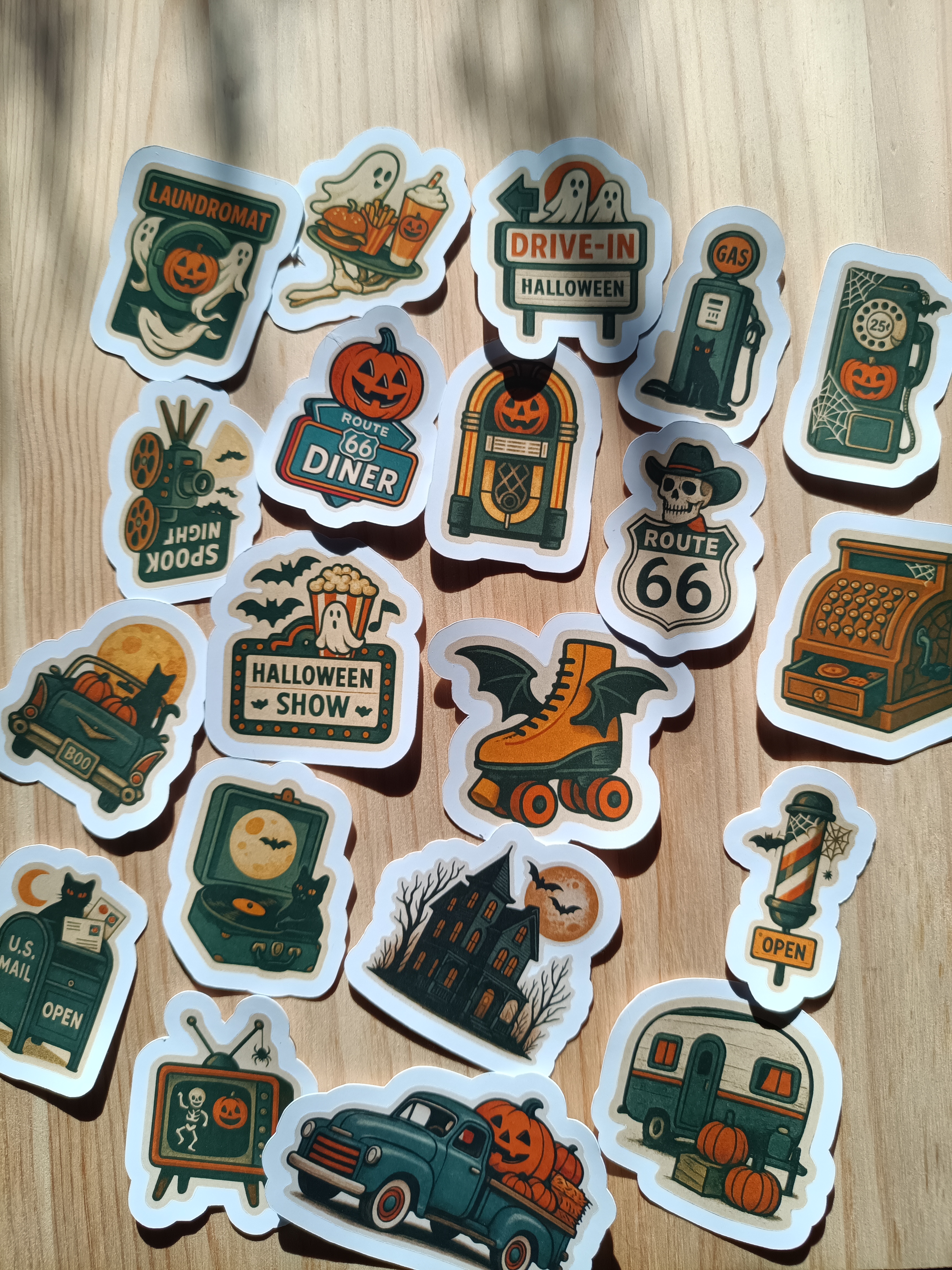 Retro Halloween klistermärkespaket - 20 st.