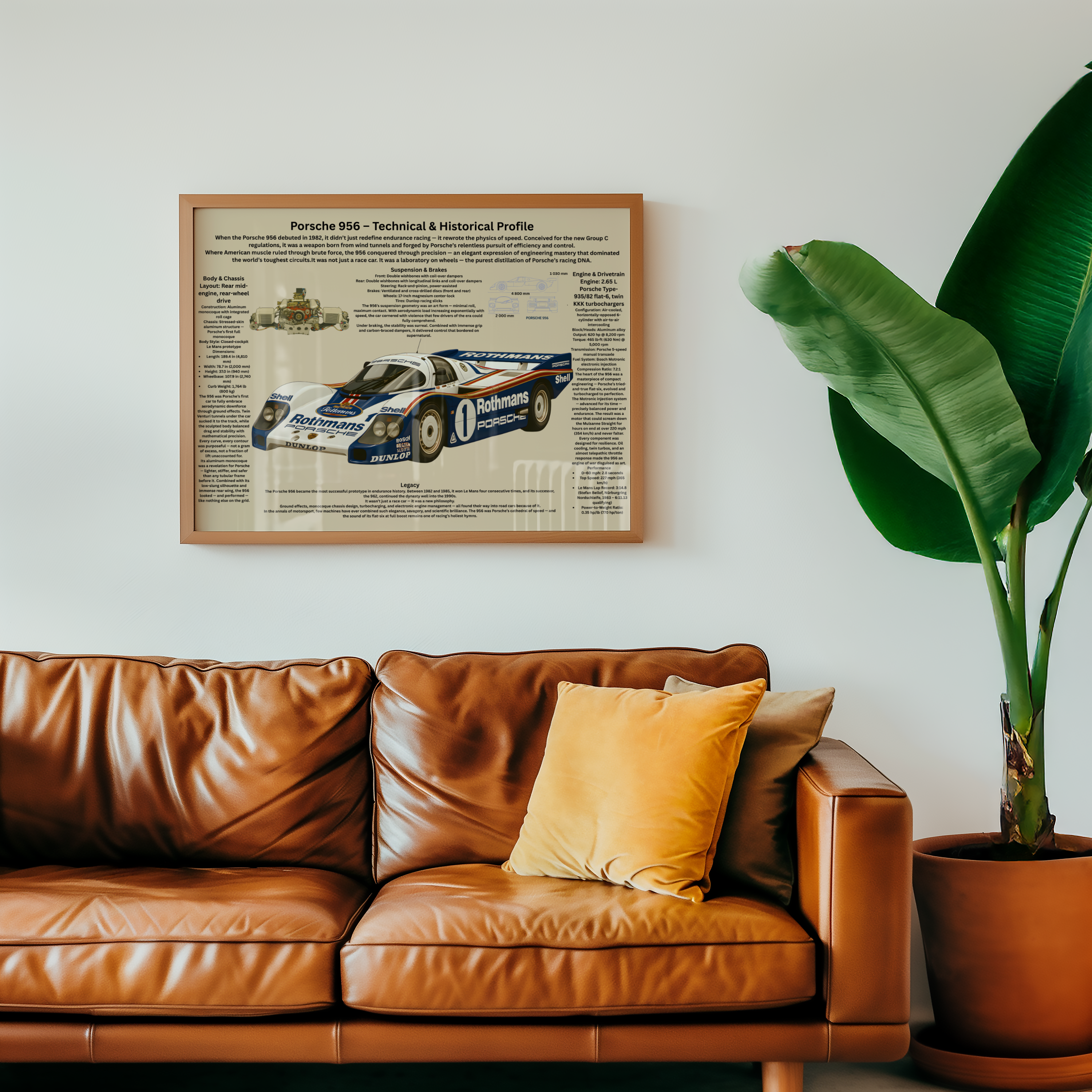 A3 Poster Klassisk Endurance-Racer – Teknisk Motorsportillustration