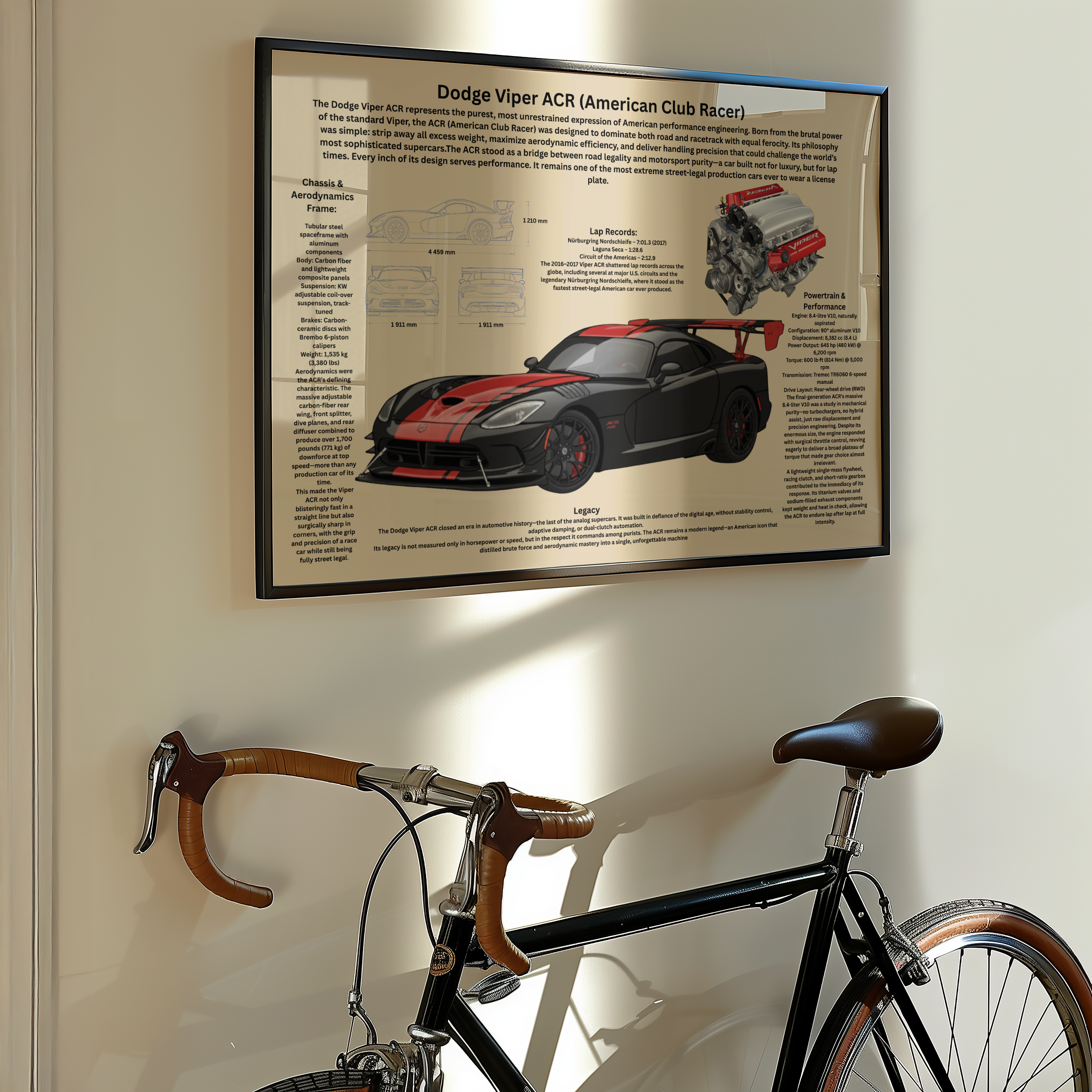 A2 Poster Extrem Bansportbil – Teknisk Motorsportillustration