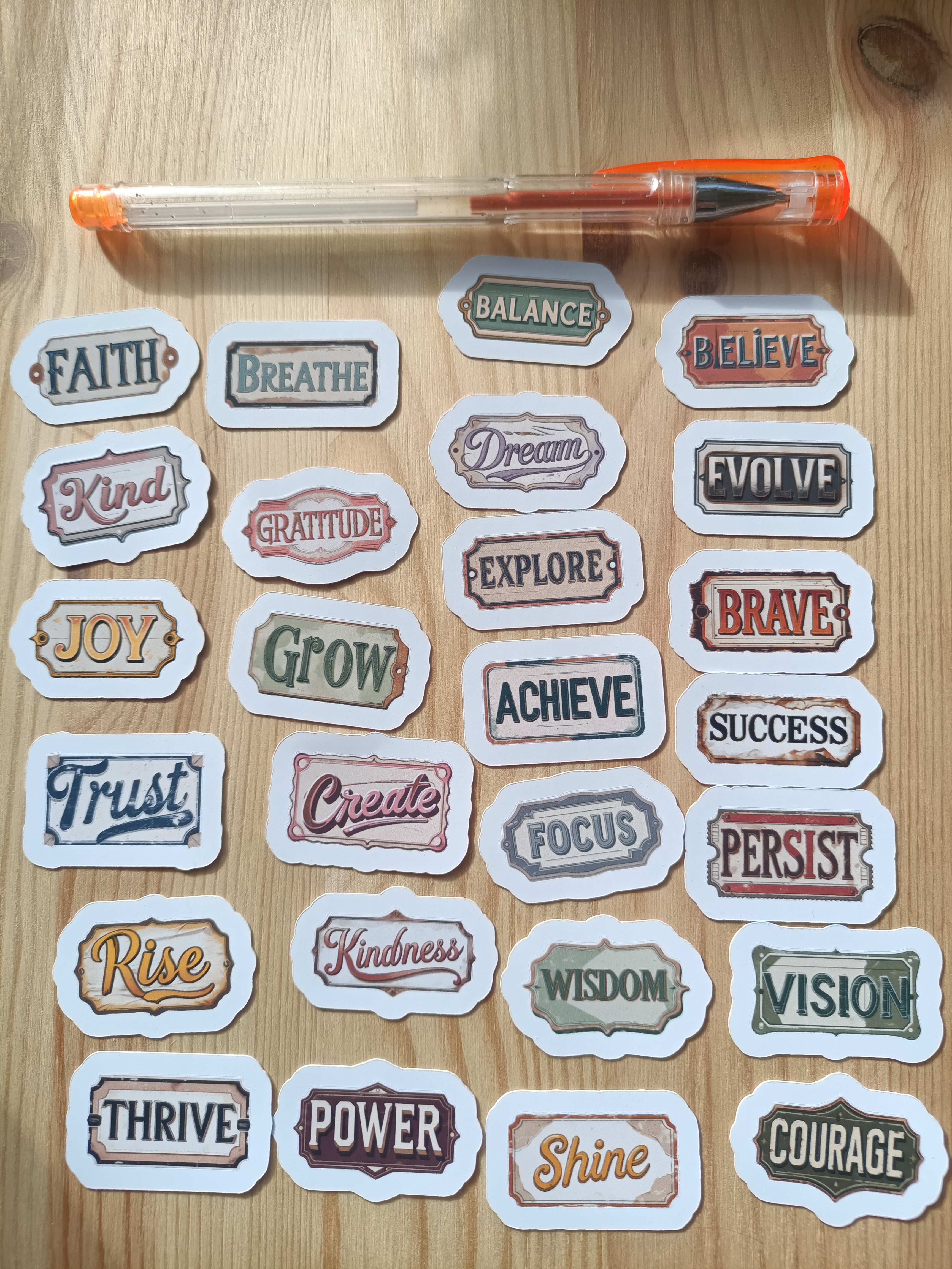 Motiverande ordklistermärken - Set - 26