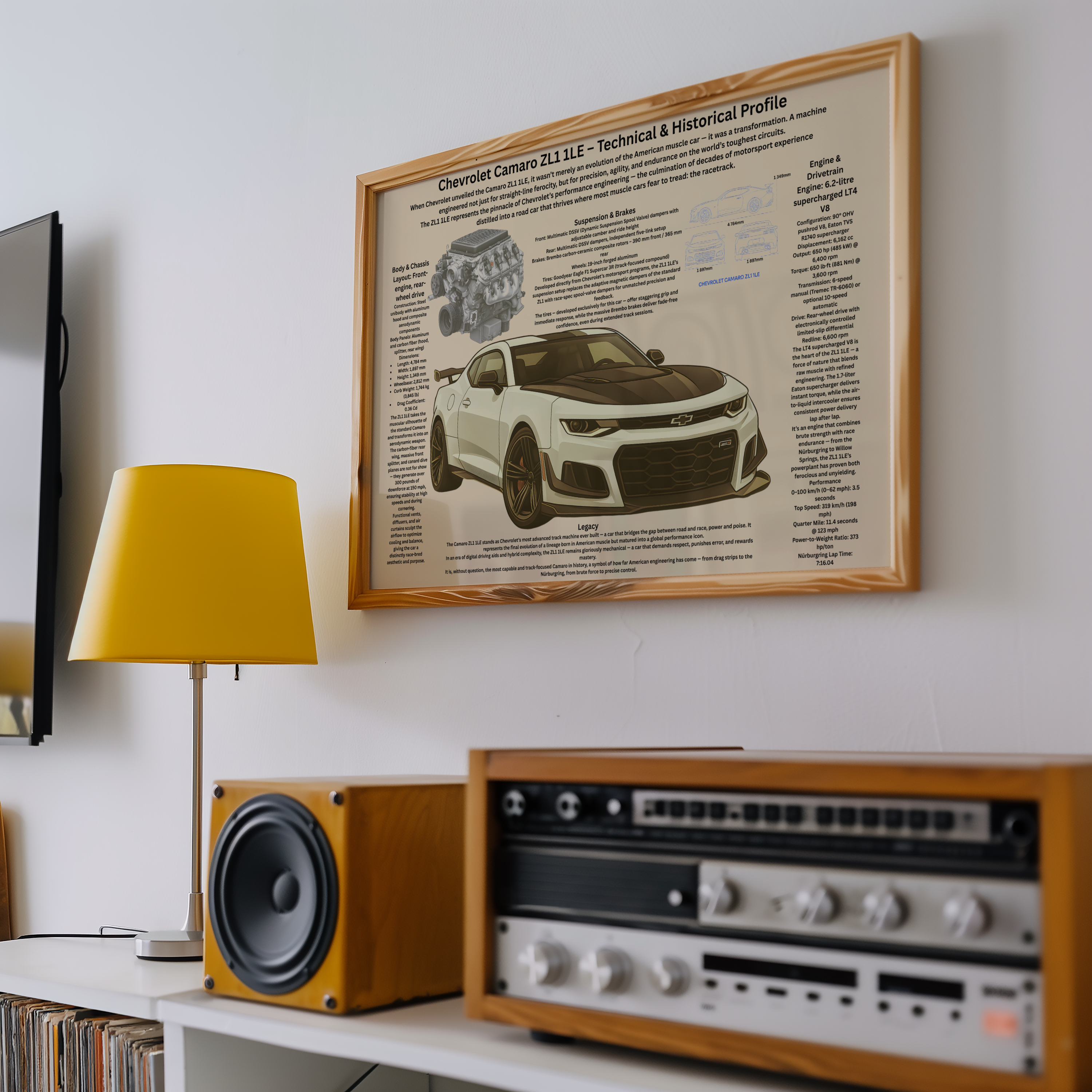 A3 Poster Modern Track-Car – Teknisk Motorsportillustration