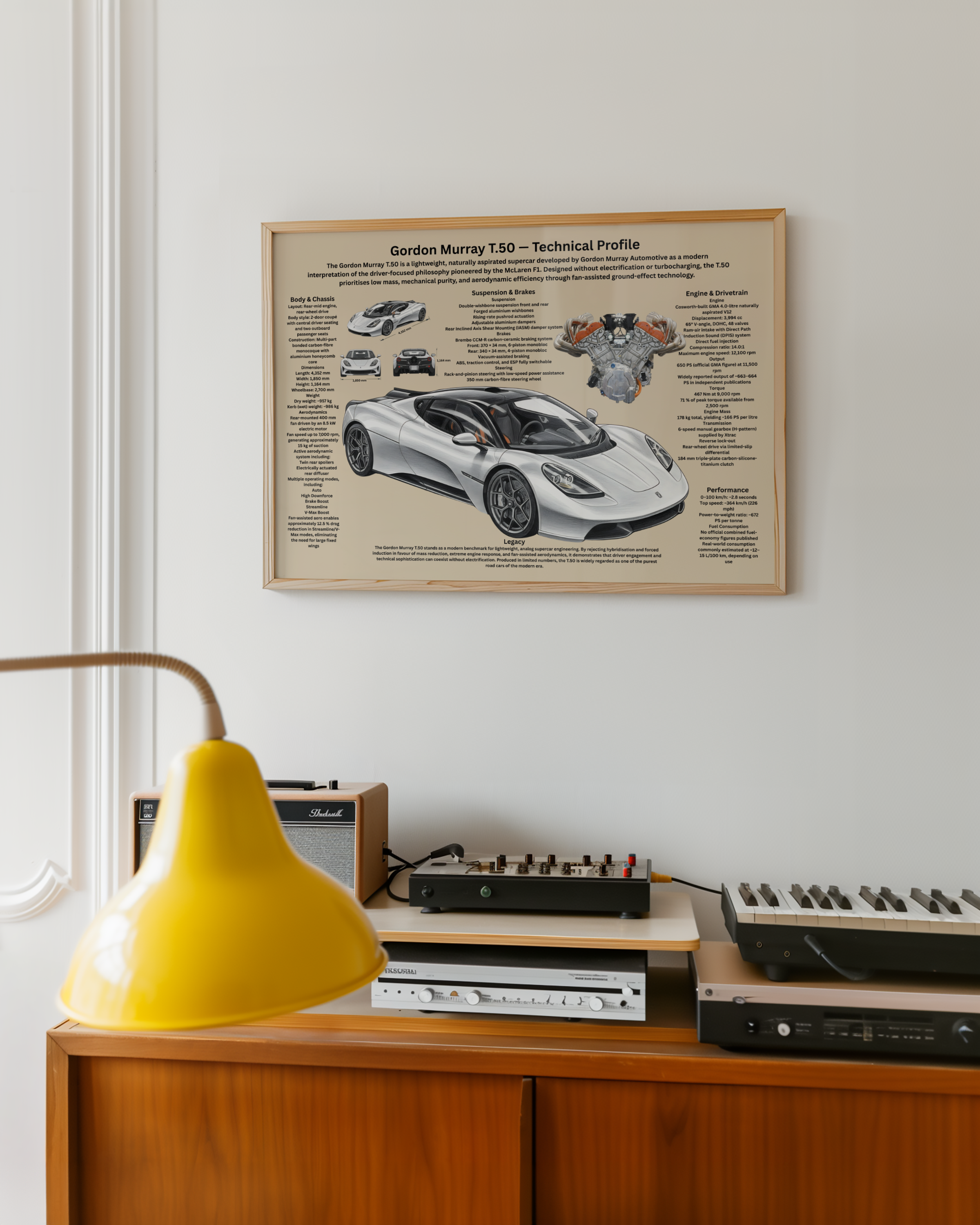 A3 Poster Supersportbil – Teknisk Motorsportillustration