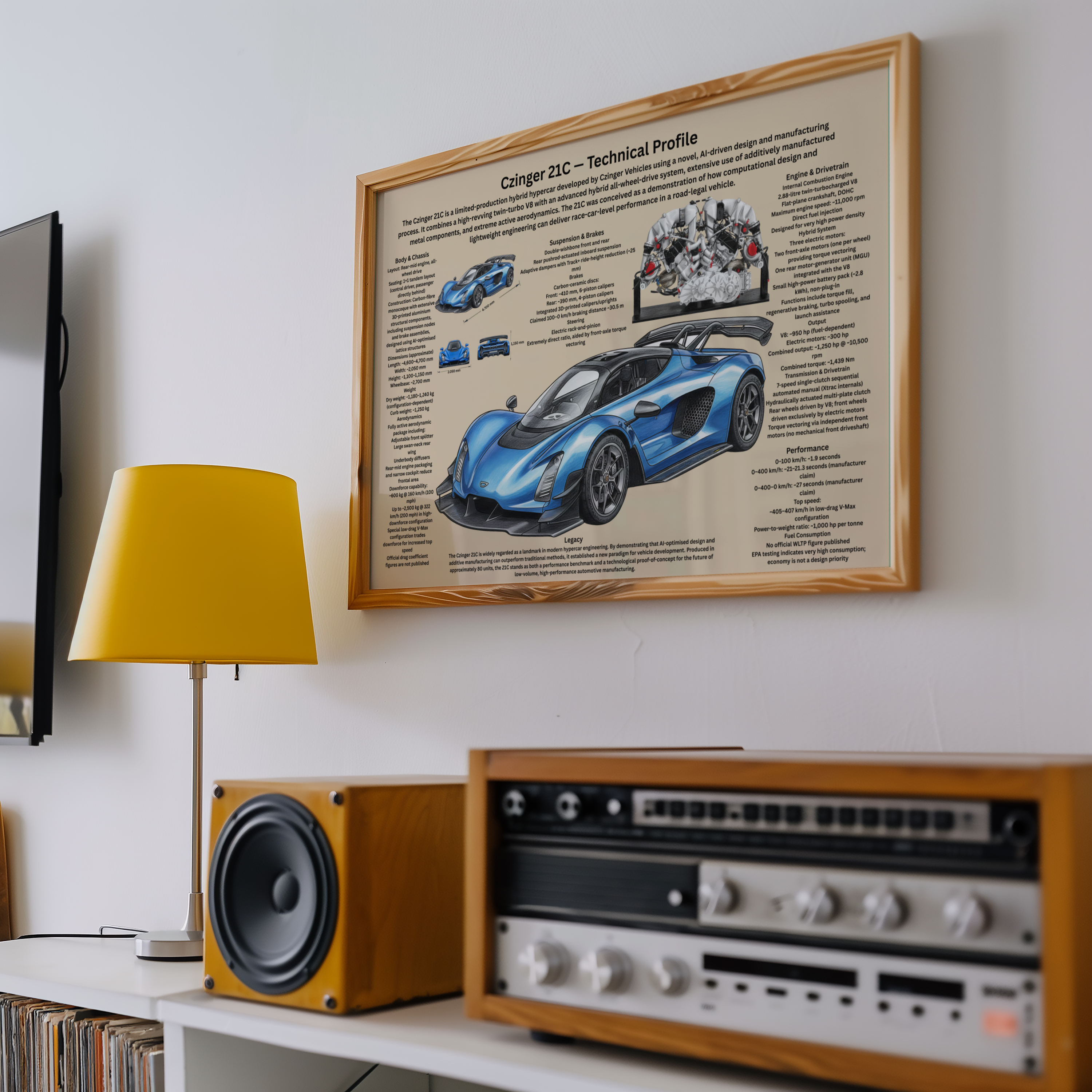 A3 Poster Hyperbil – Teknisk Motorsportillustration