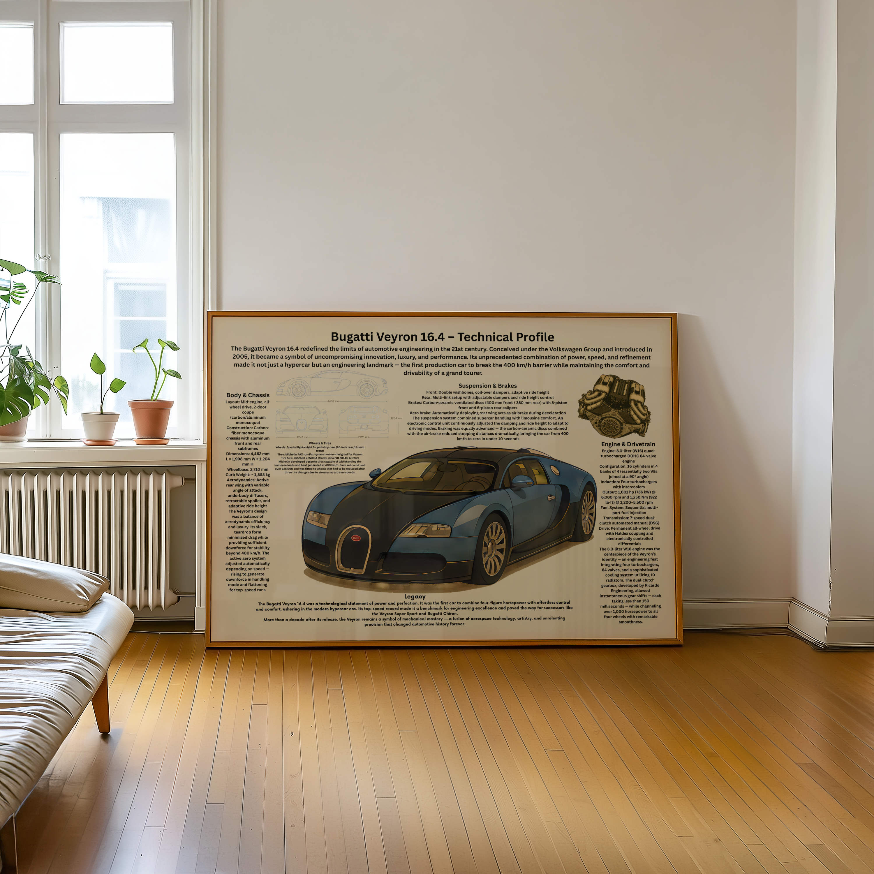 A2 Poster Lyxig Hyperbil – Teknisk Bilillustration