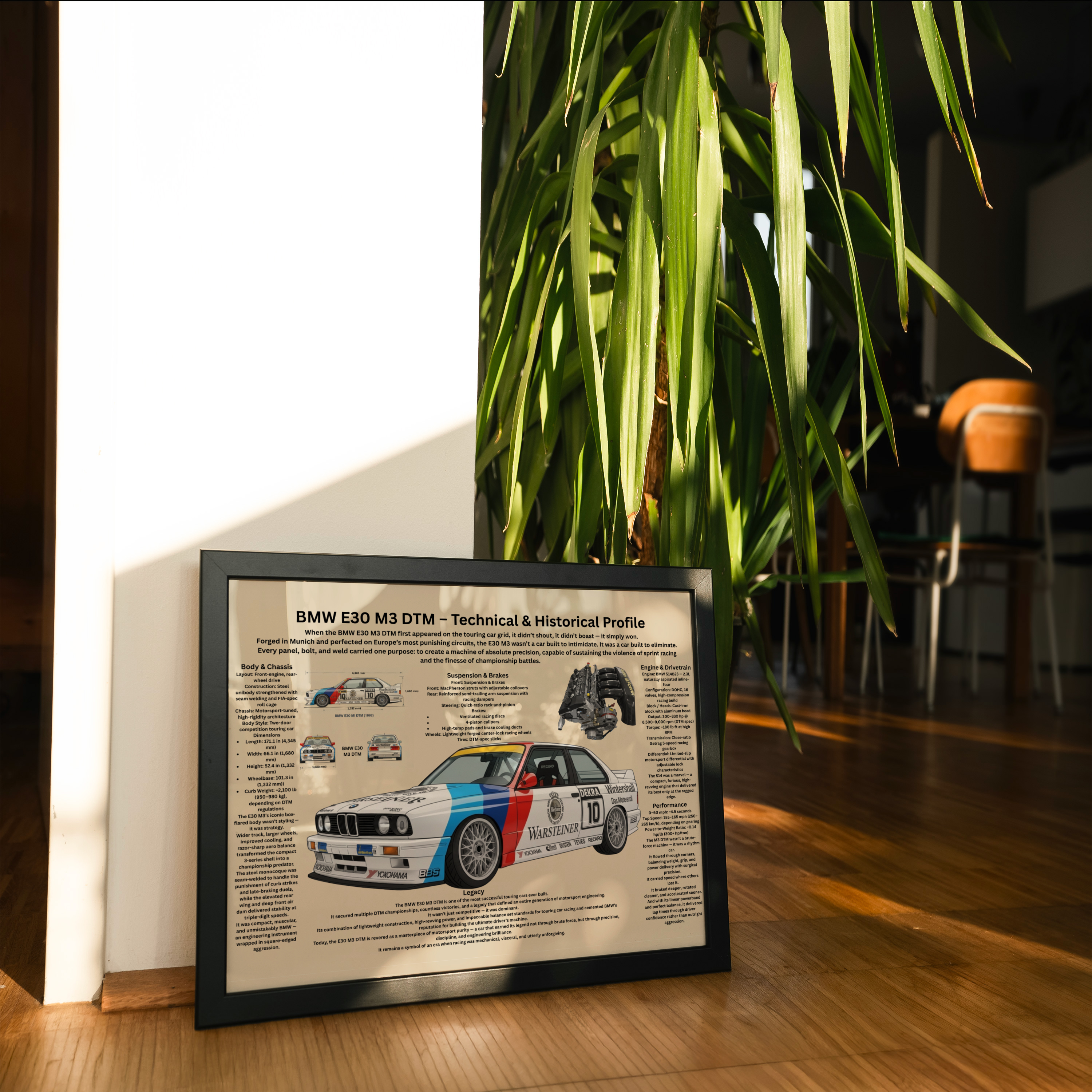 A3 Poster Klassisk Touringcar – Teknisk Motorsportillustration