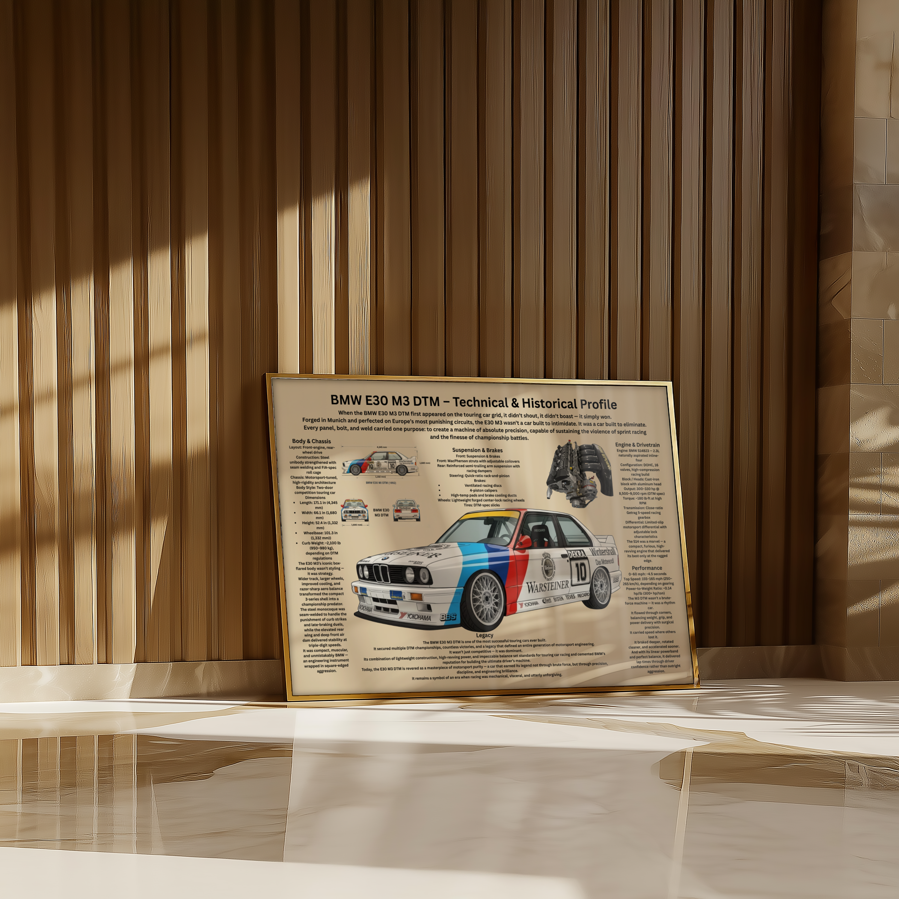 A2 Poster Klassisk Touringcar – Teknisk Motorsportillustration