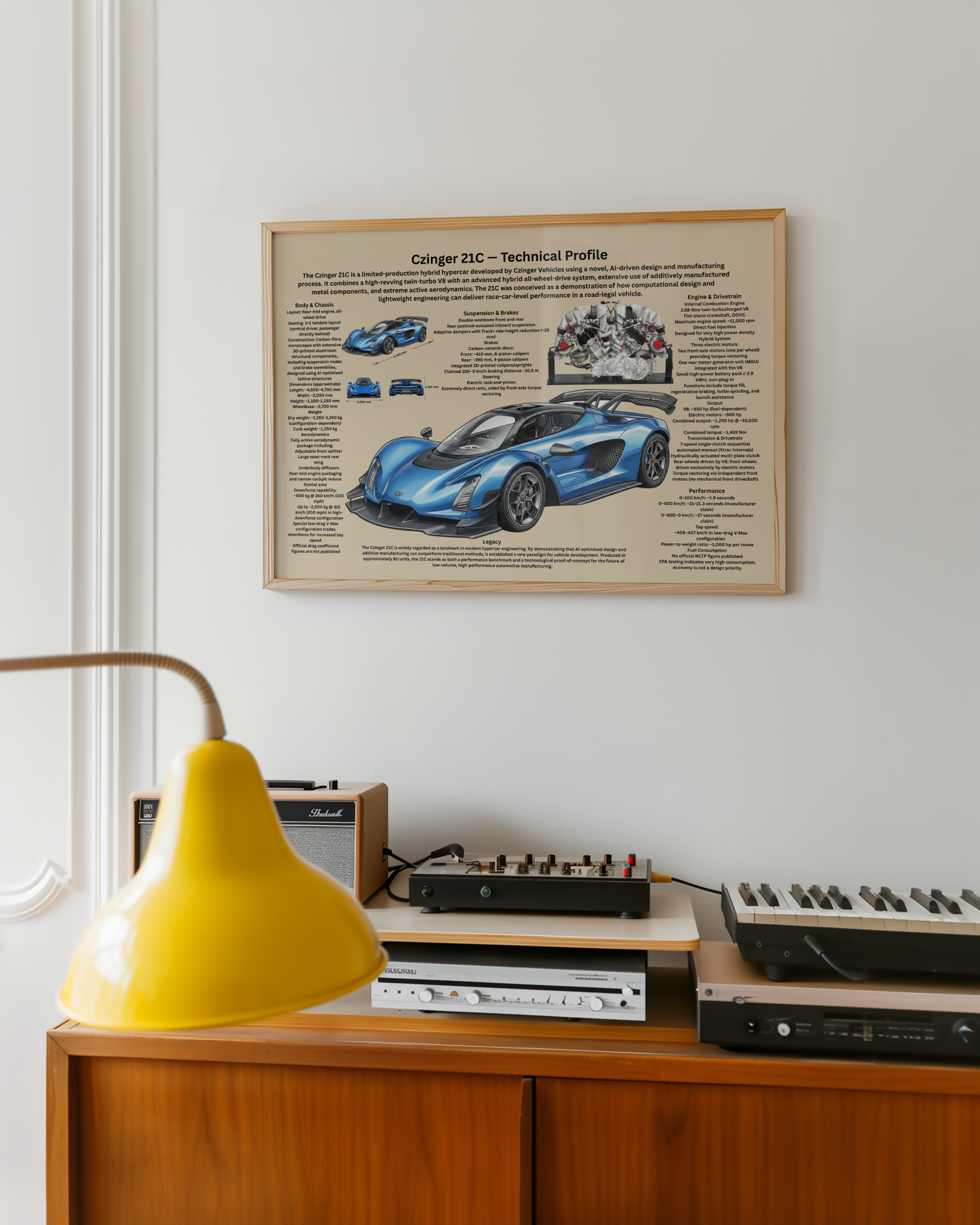 A3 Poster Hyperbil – Teknisk Motorsportillustration