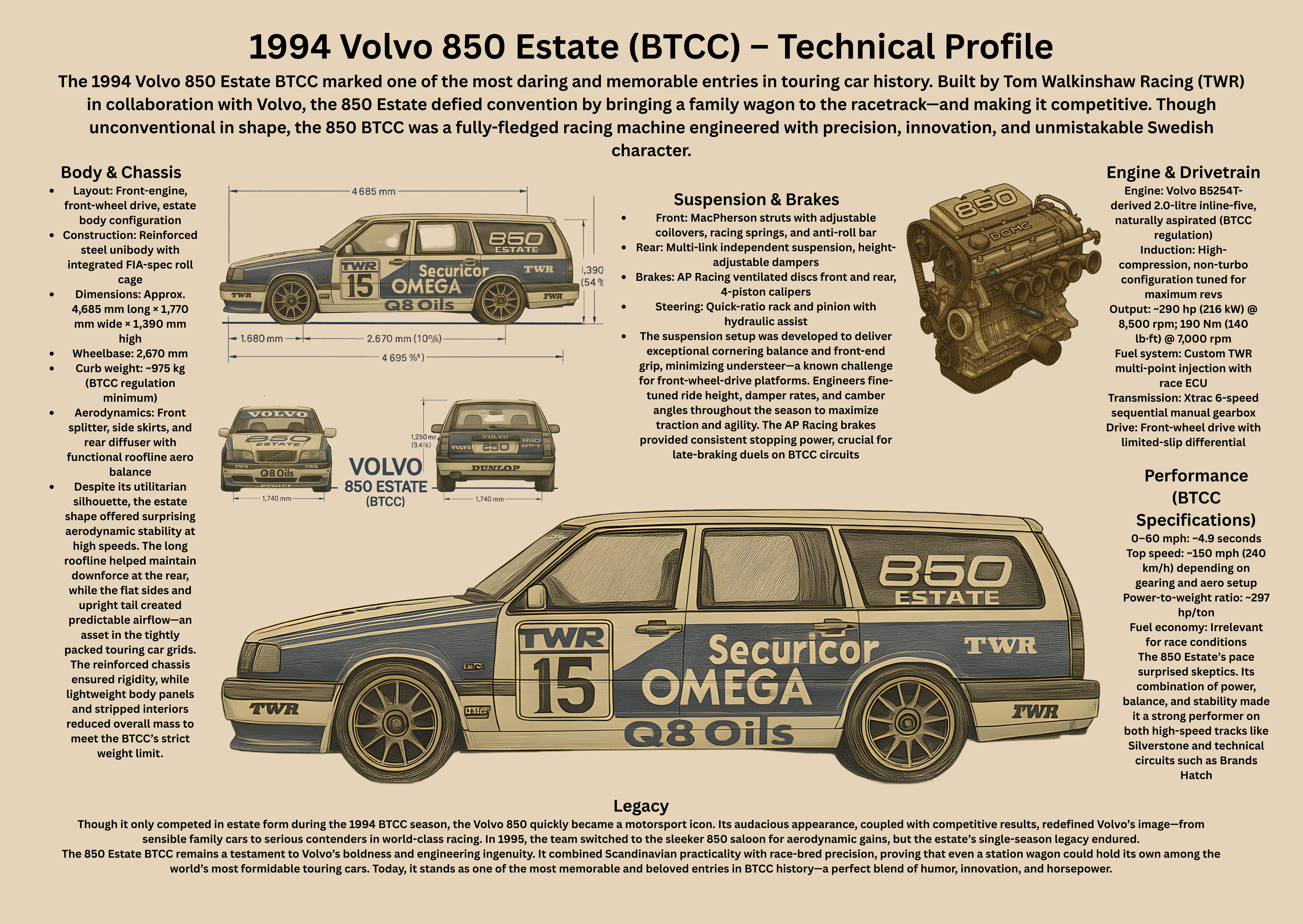 Volvo 850 Estate (BTCC) - Affischer A2
