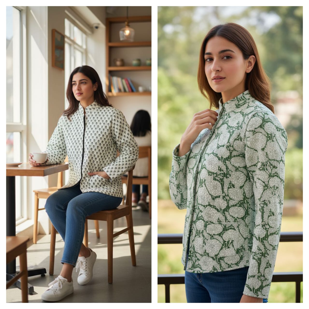 Printed Zip-Up Jacket