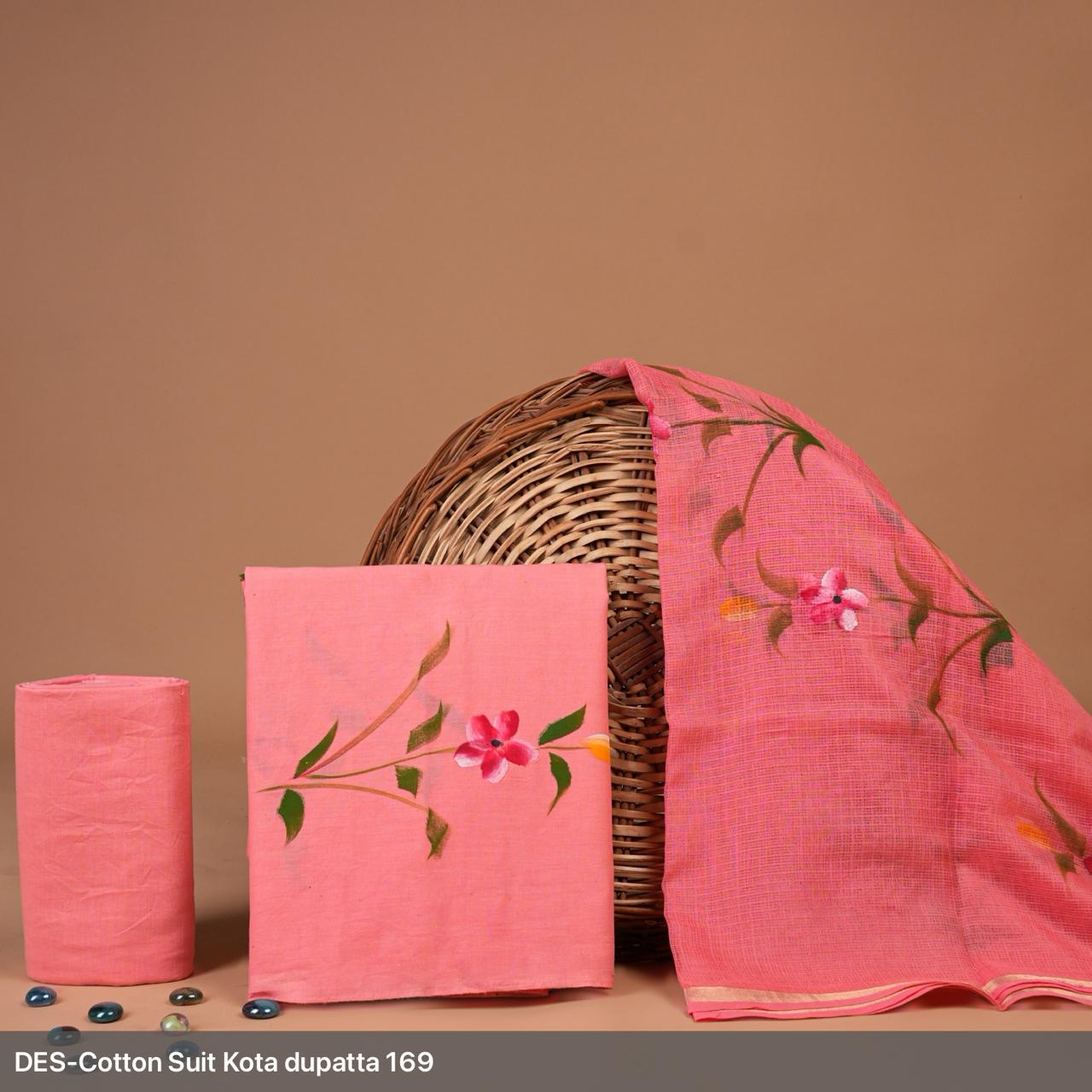 Cotton Suit Set with Kota Dupatta