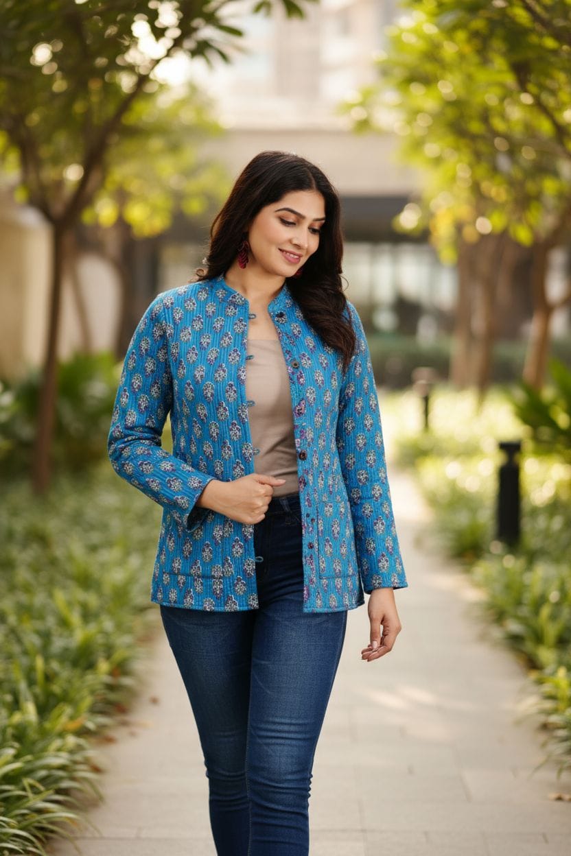 Blue Printed Jacket