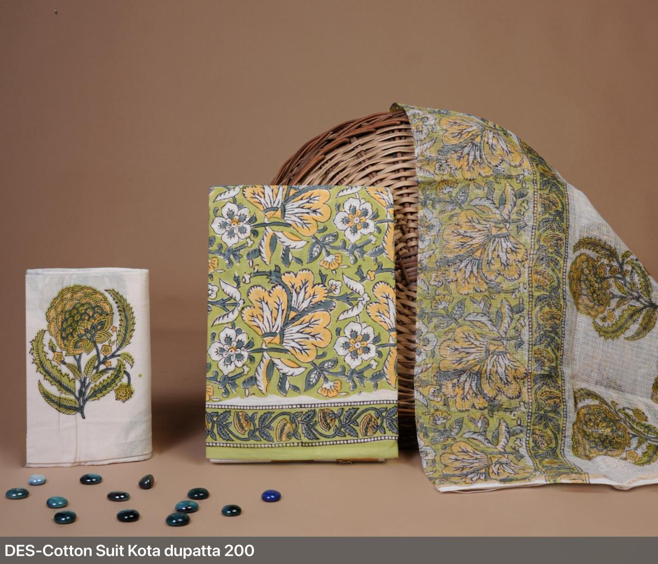 Cotton Suit with Kota Dupatta