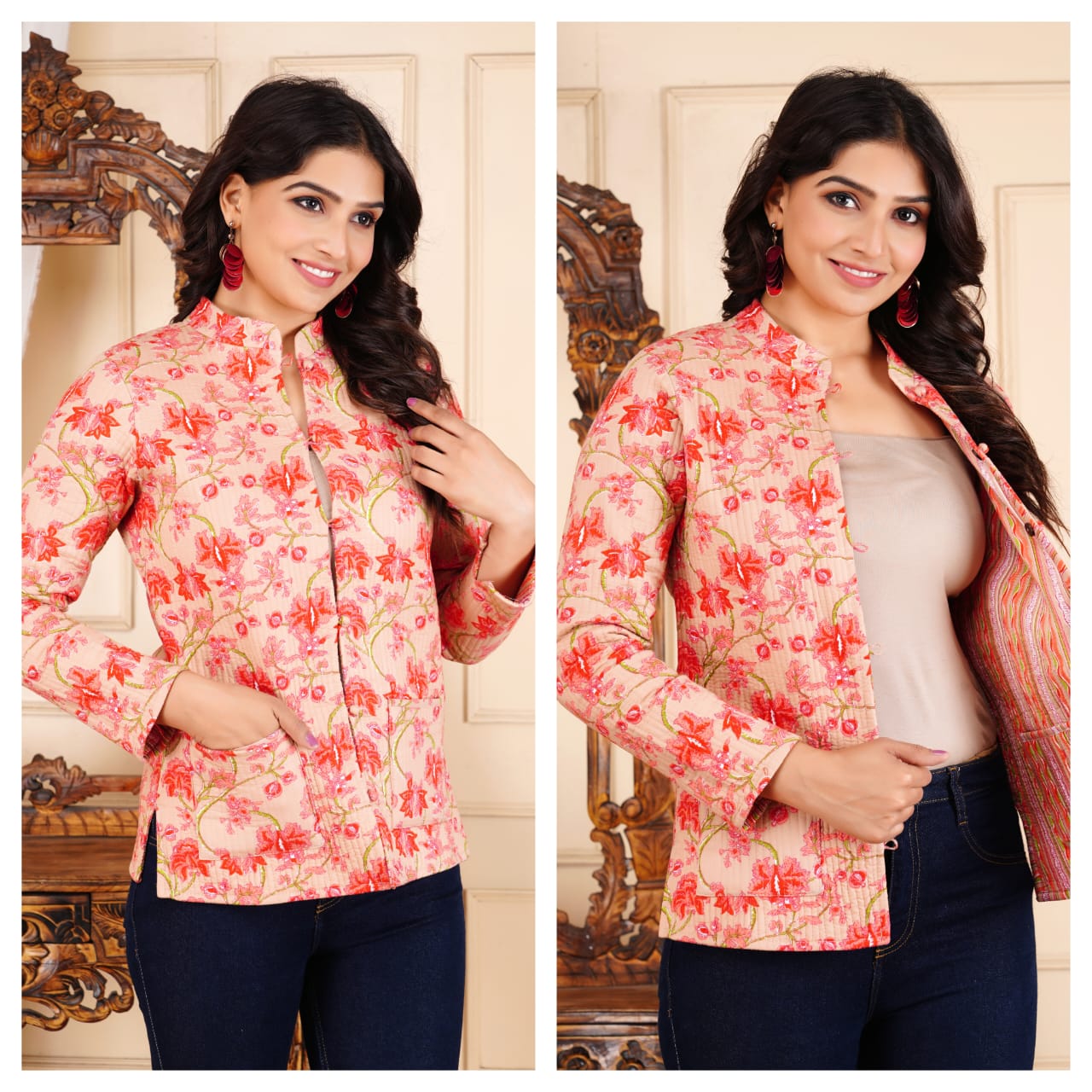 Floral Print Ladies Jacket