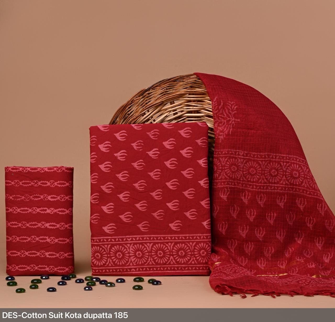 Cotton Suit with Kota Dupatta