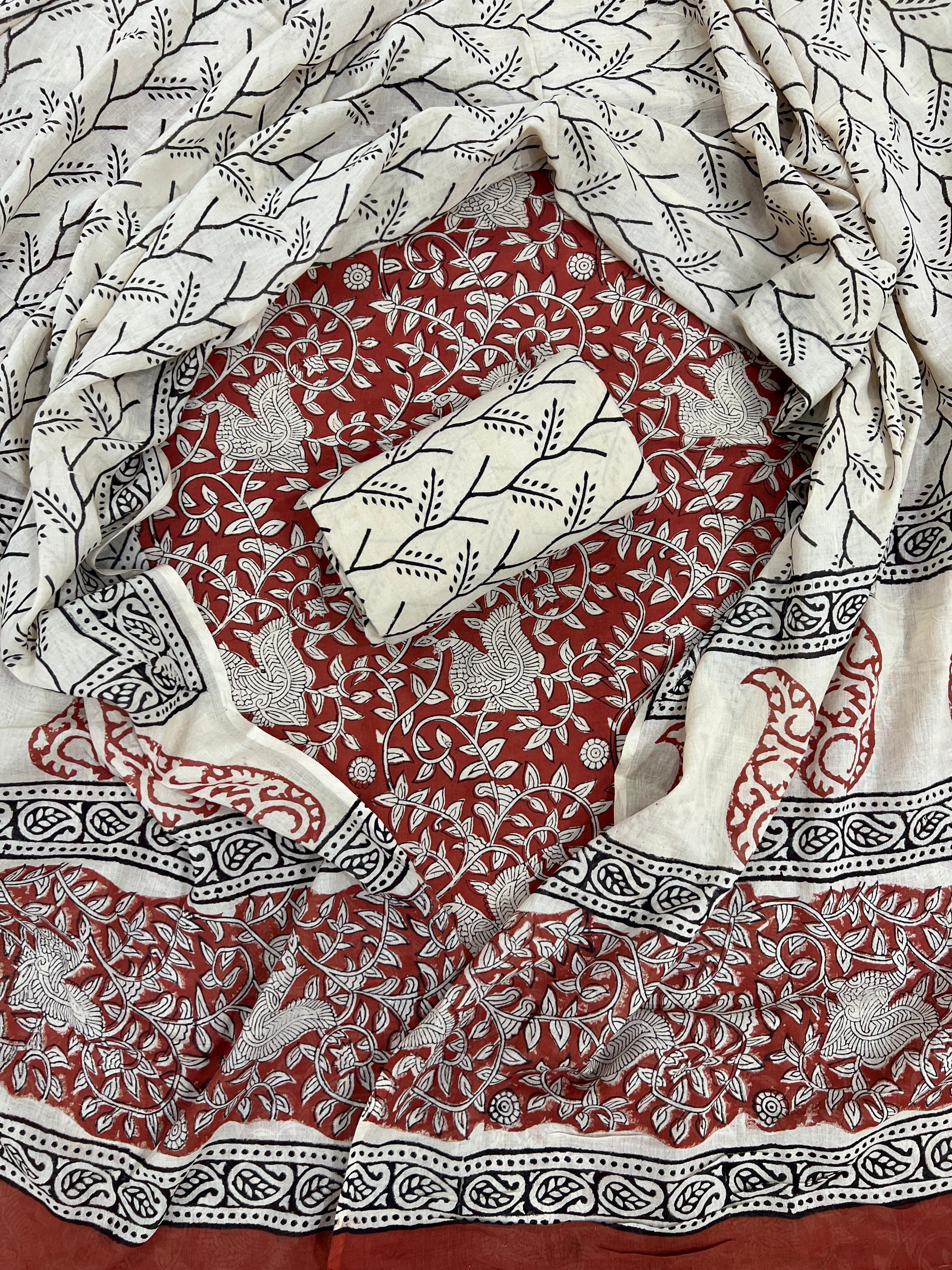 Handblock Printed Cotton Saree