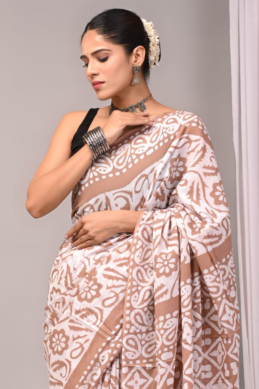 Handcrafted Batik Print Saree