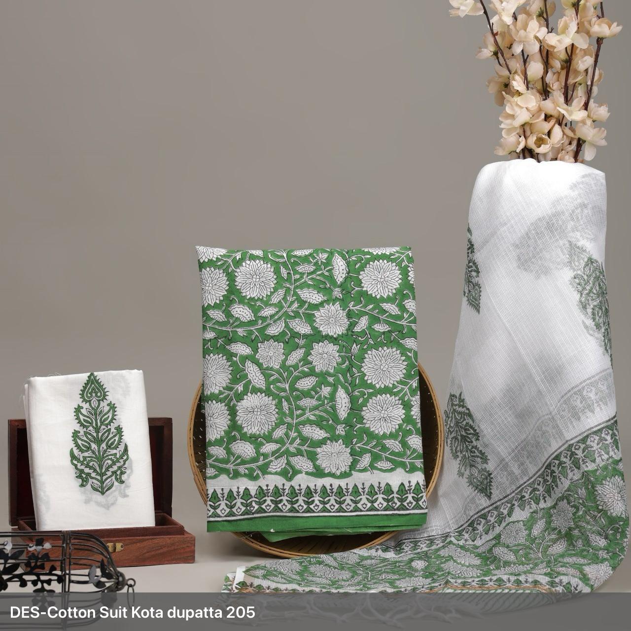 Cotton Suit with Kota Dupatta