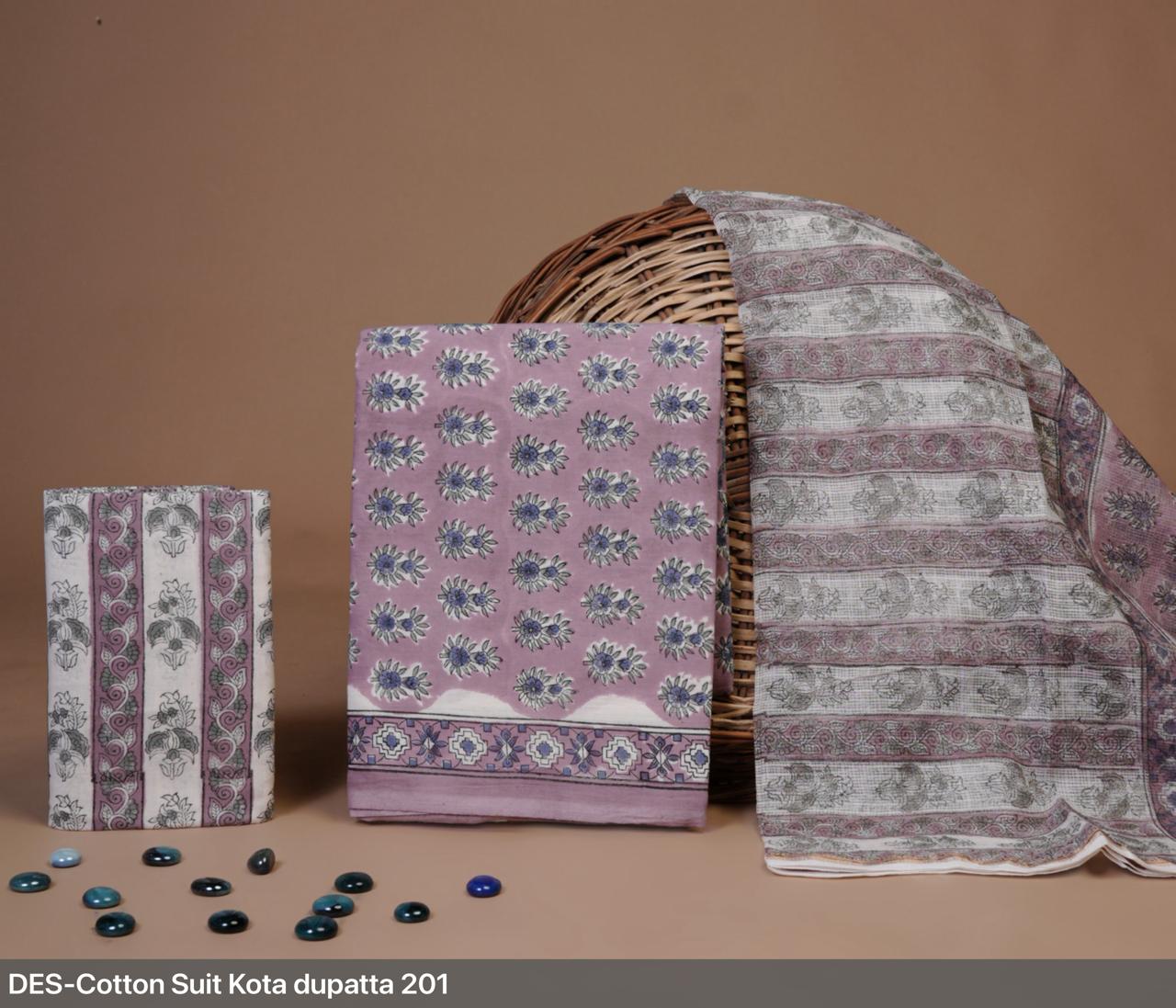 Cotton Suit with Kota Dupatta