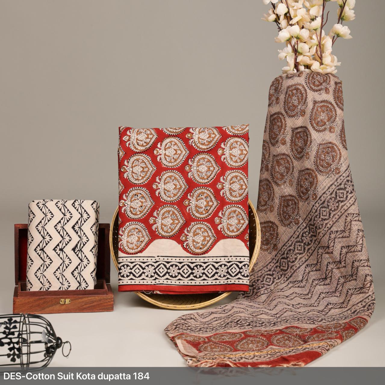 Cotton Suit Set with Kota Dupatta