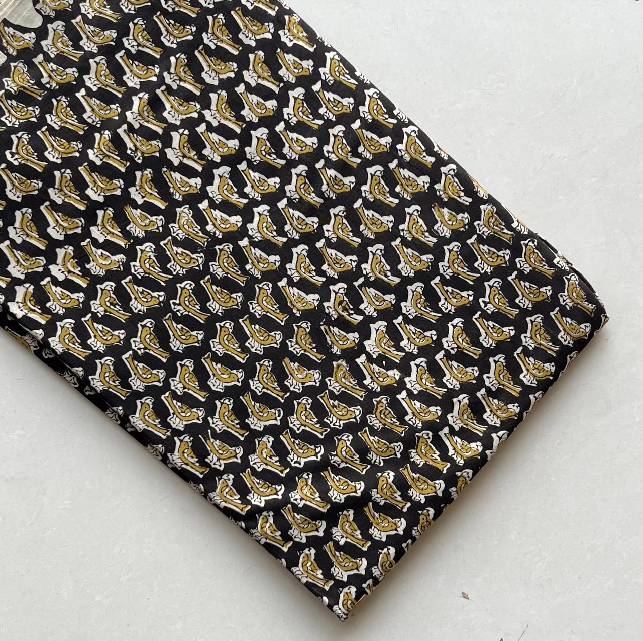 Black Printed Cotton Fabric