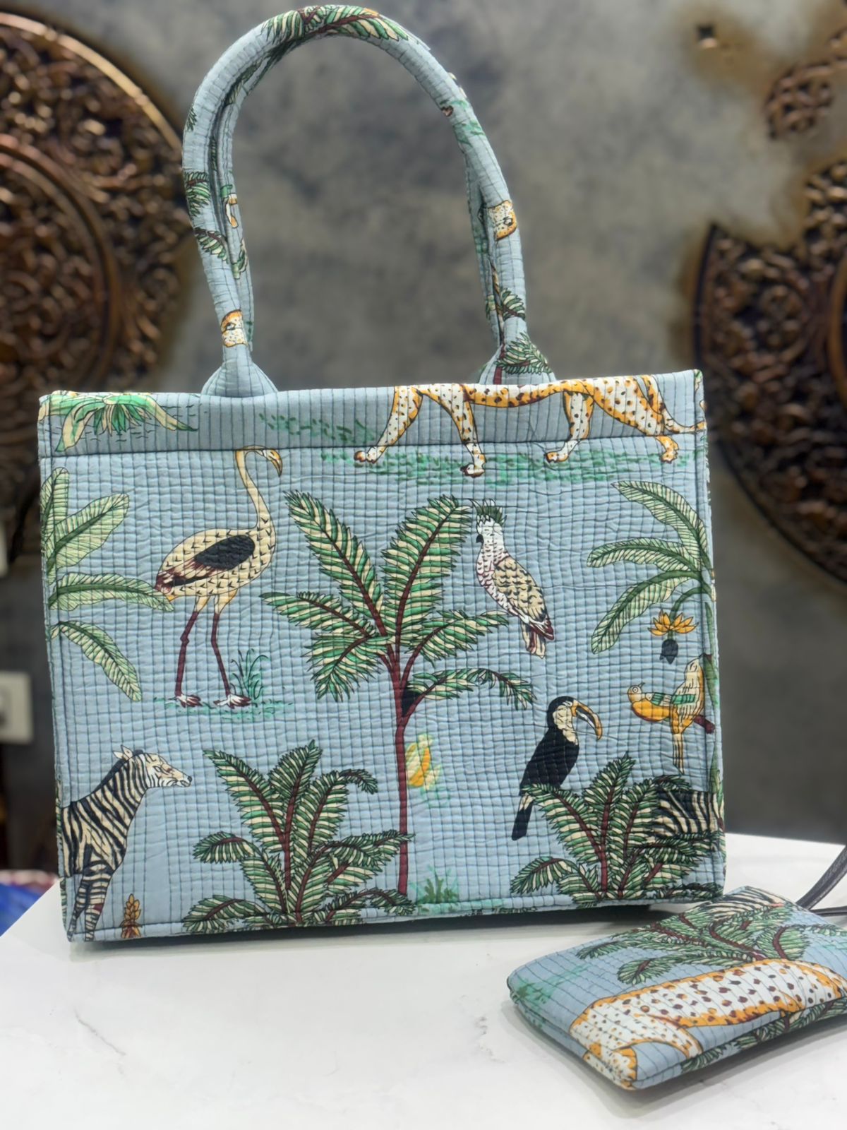 Wildlife Print Tote Bag