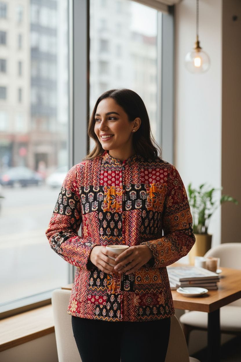 Colorful patterned women's jacket