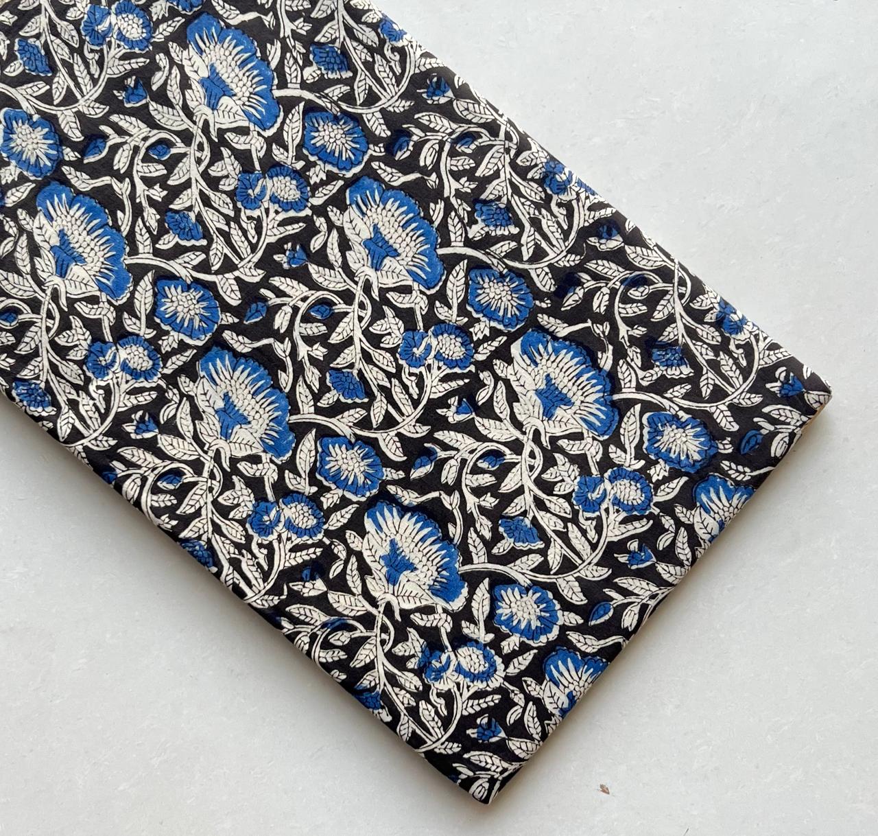 Blue Floral Cotton Fabric