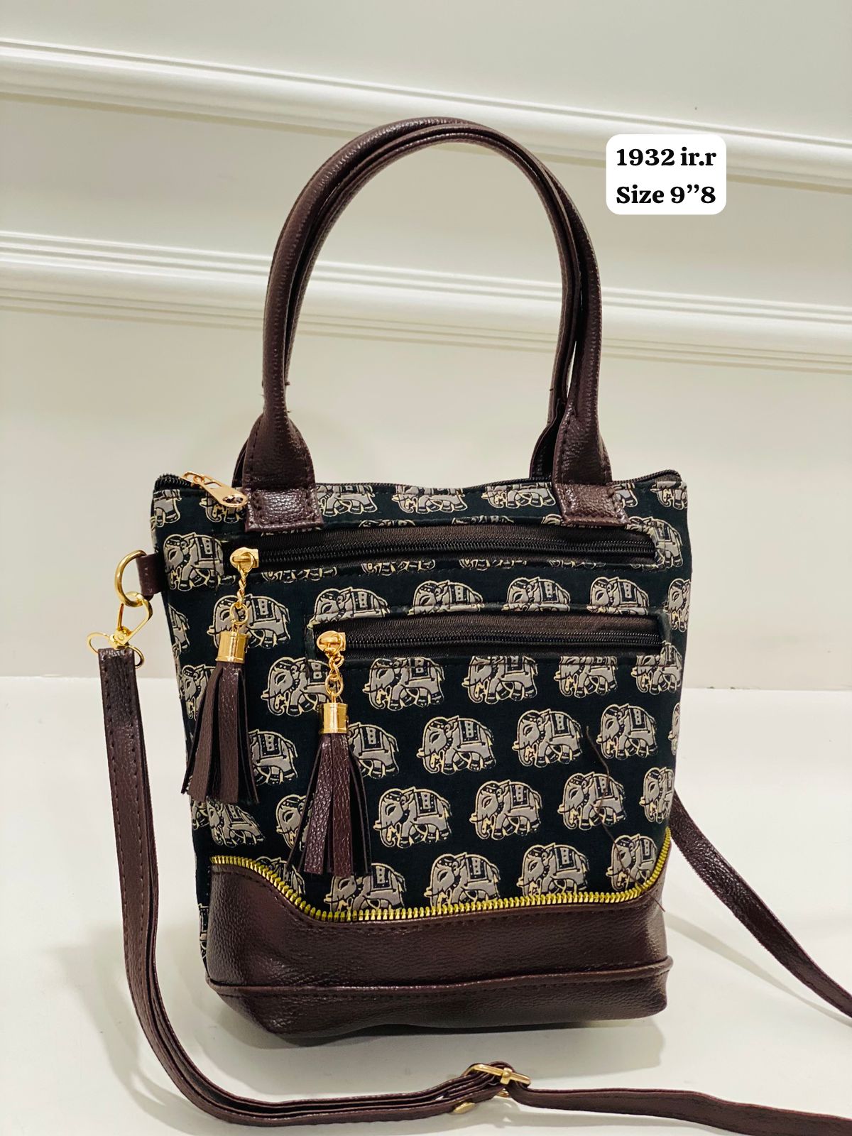 Elephant Print Handbag