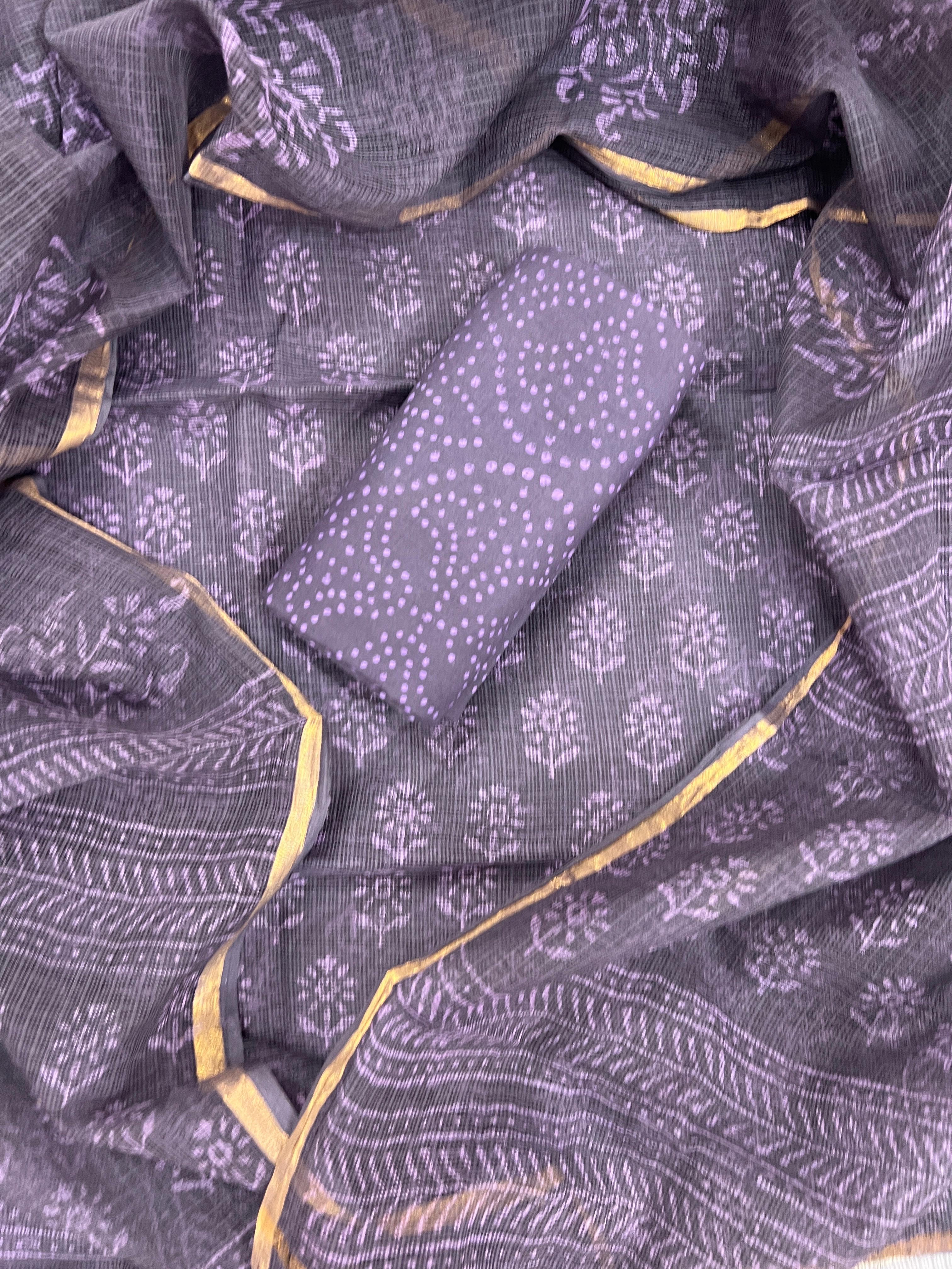 Purple Chanderi Cotton Saree