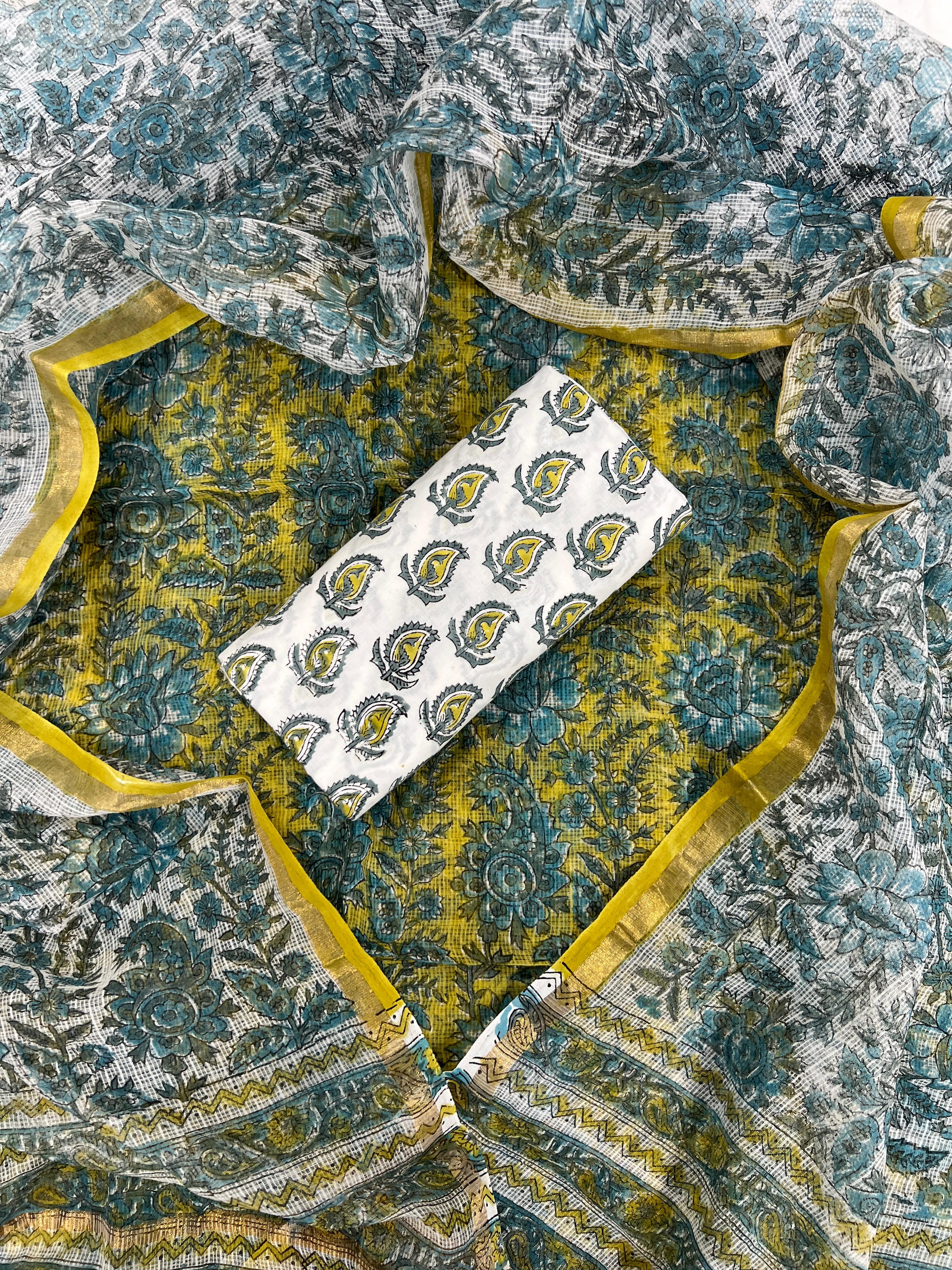 Handblock Printed Cotton Saree