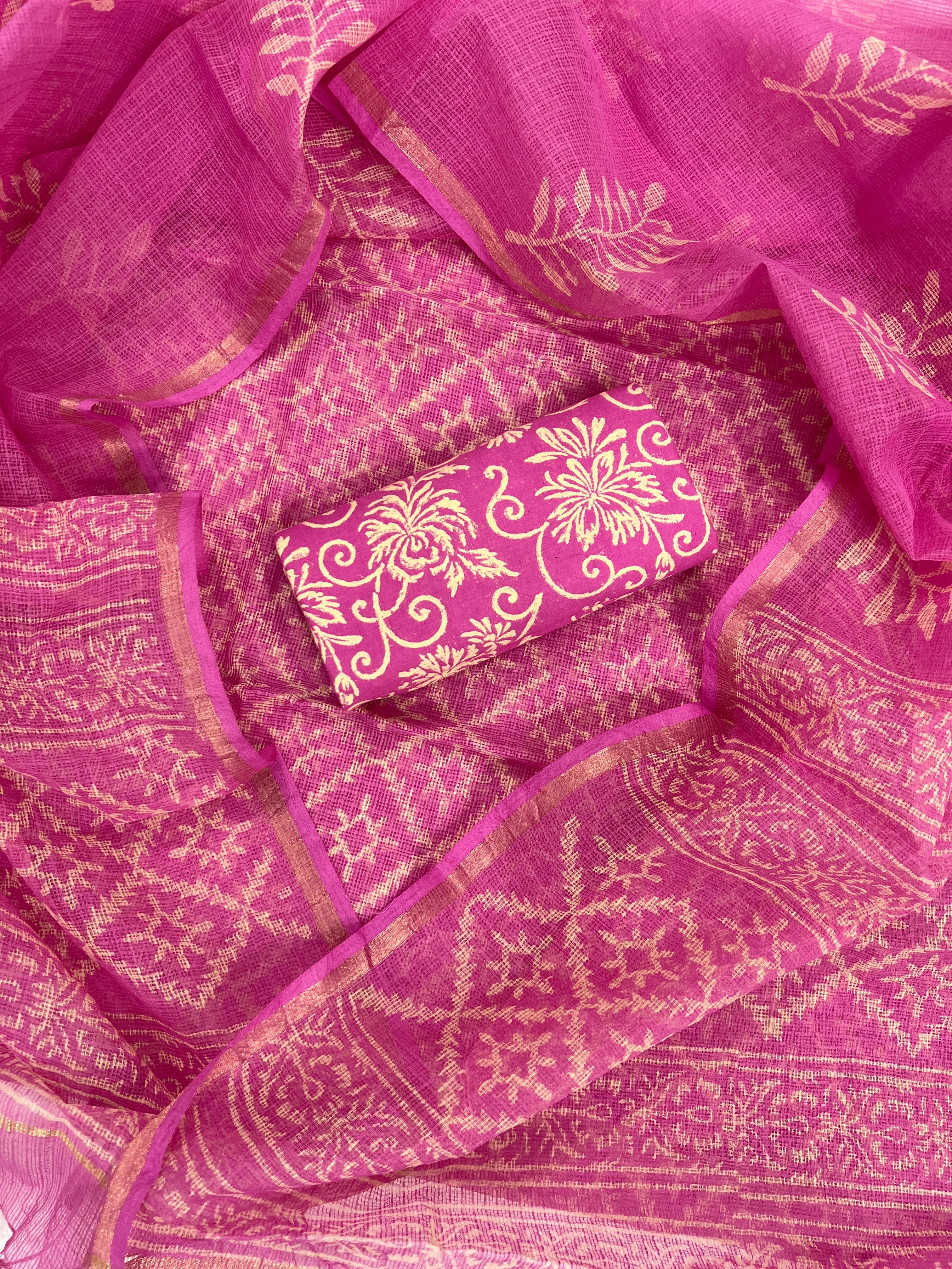Pink Banarasi Silk Saree