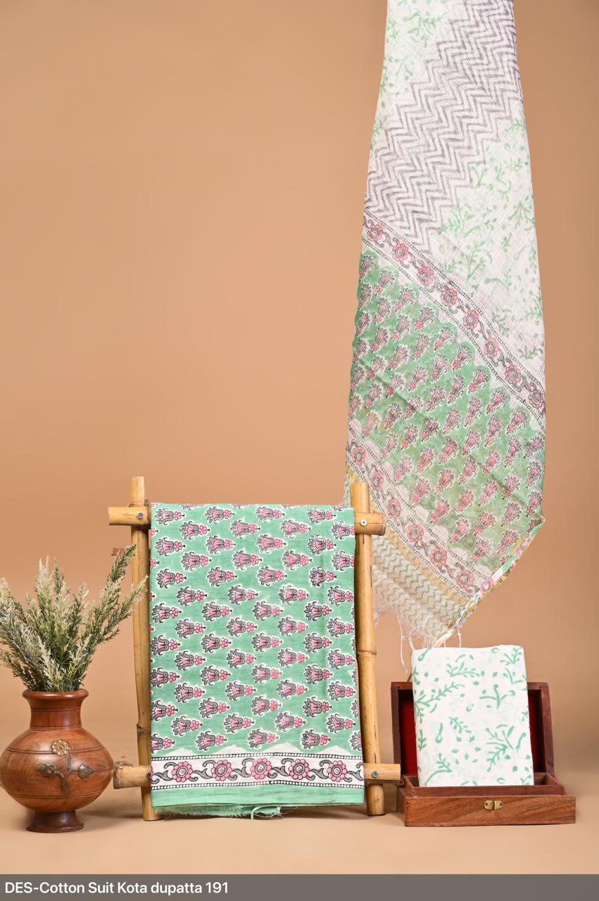 Cotton Suit with Kota Dupatta
