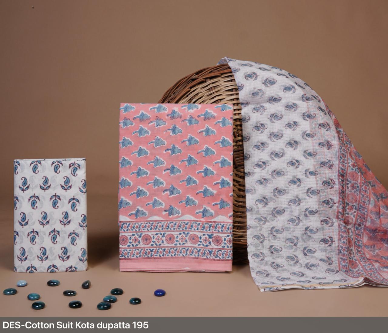 Cotton Suit Set with Kota Dupatta