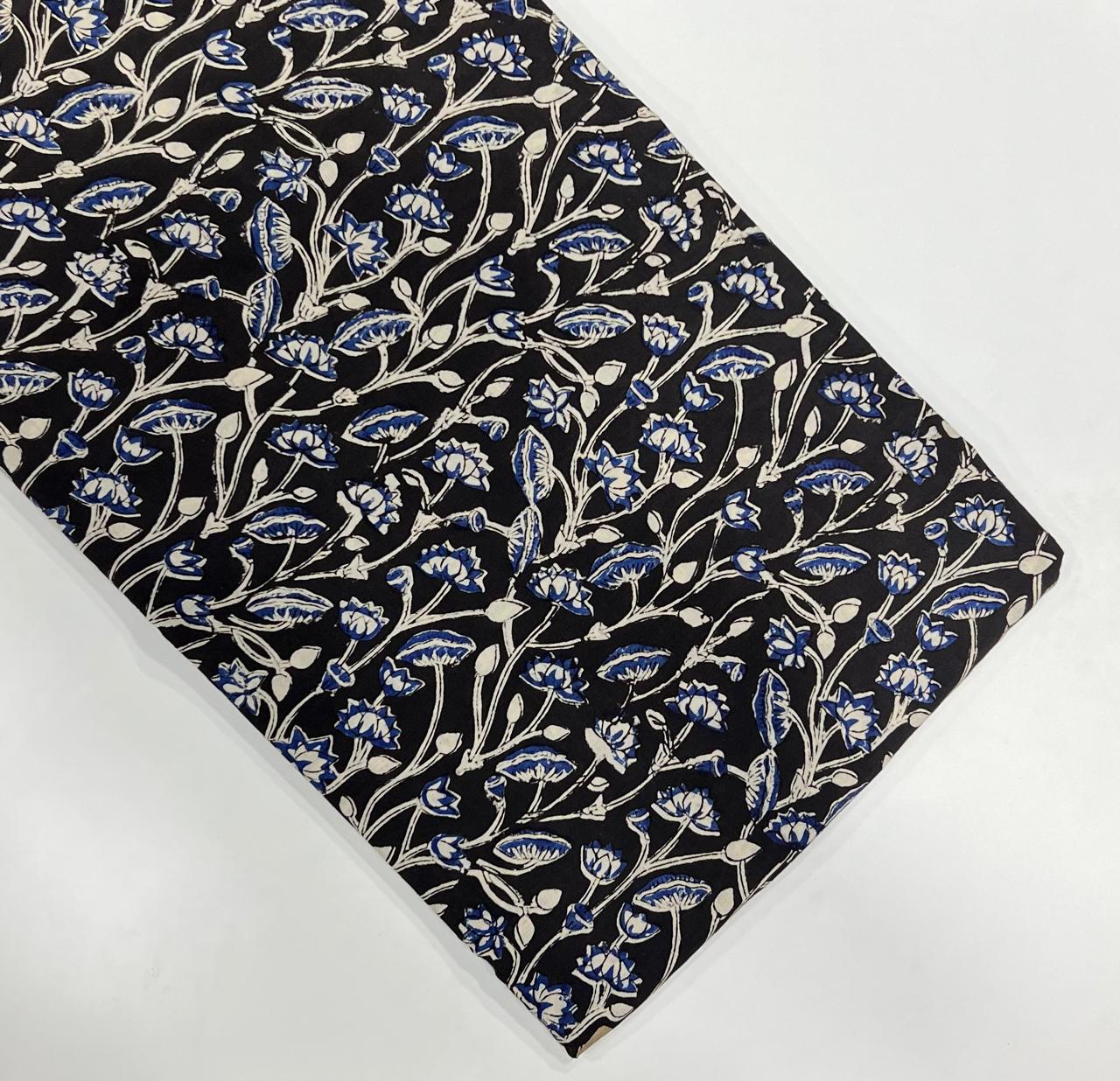 Floral Block Print Cotton Fabric