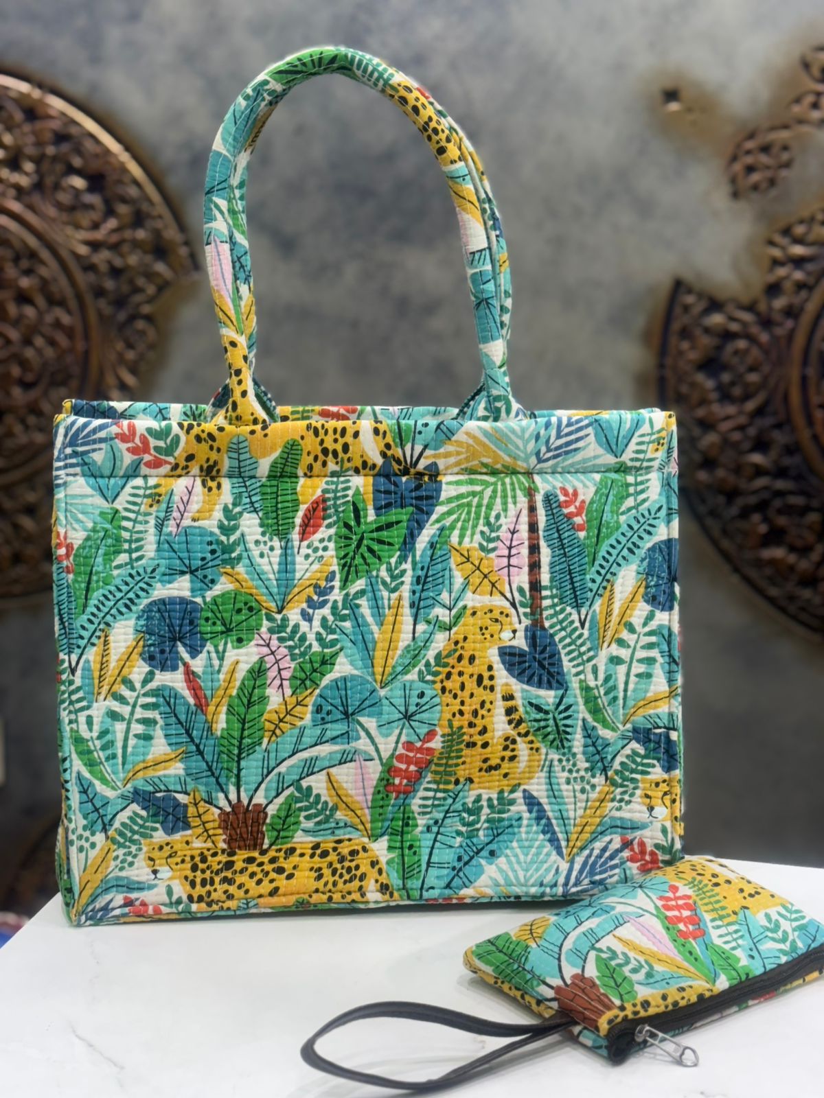 Tropical Print Tote Bag