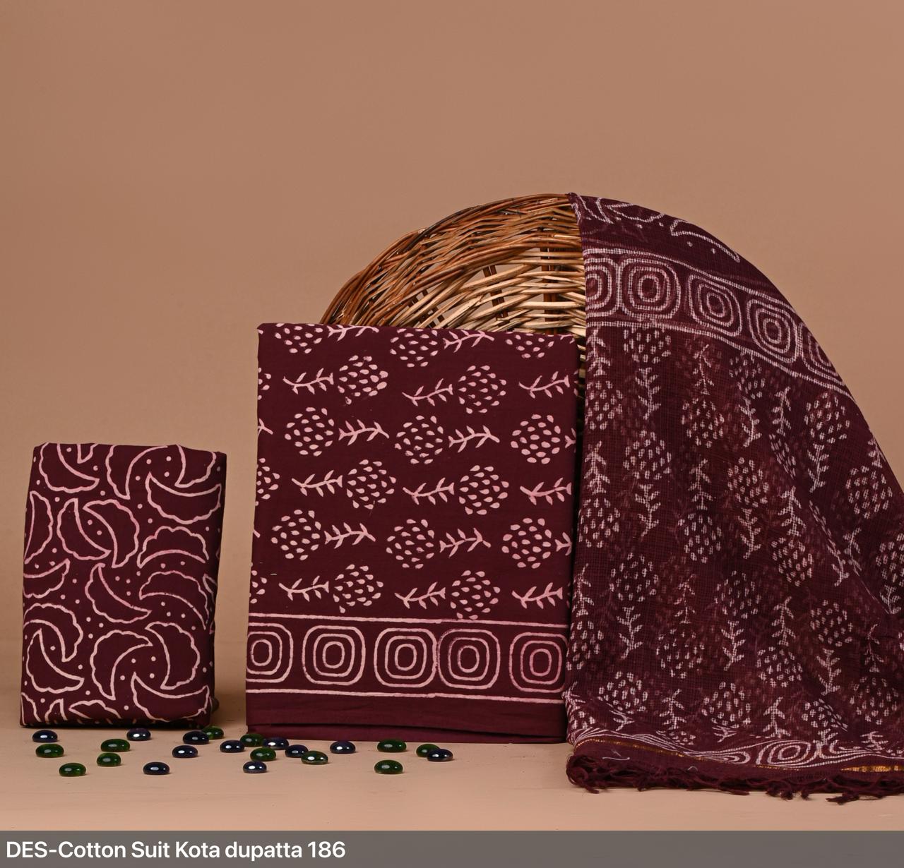 Cotton Suit with Kota Dupatta