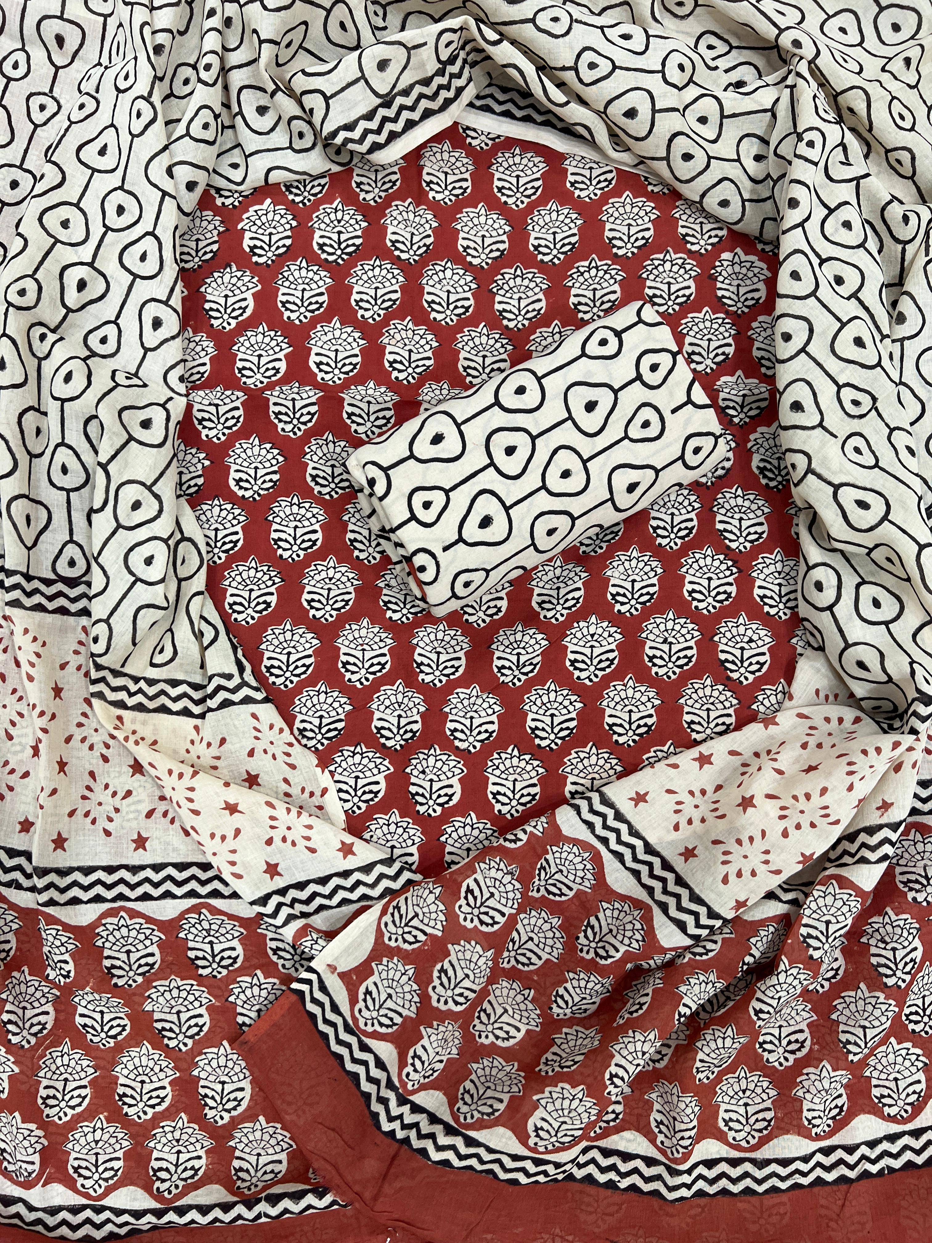 Cotton suits handblock sanganer printed 