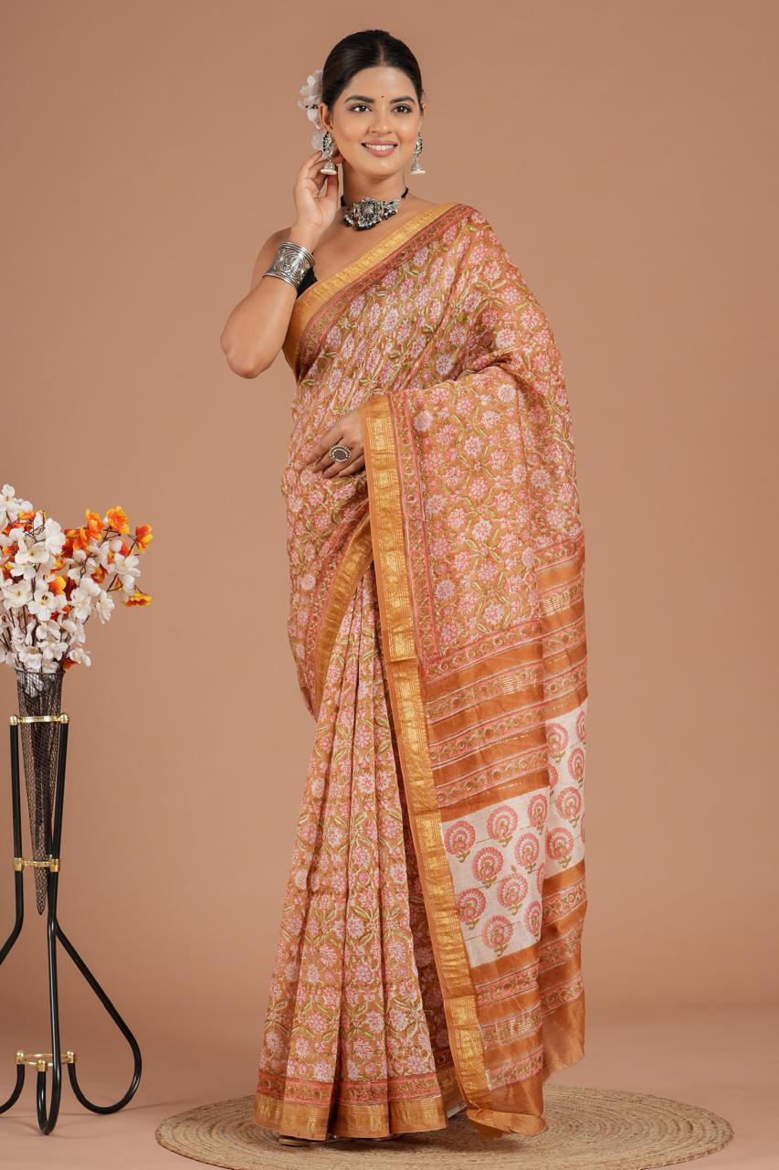 Elegant Floral Print Saree