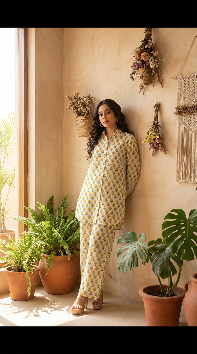 Printed Cotton Coord Set