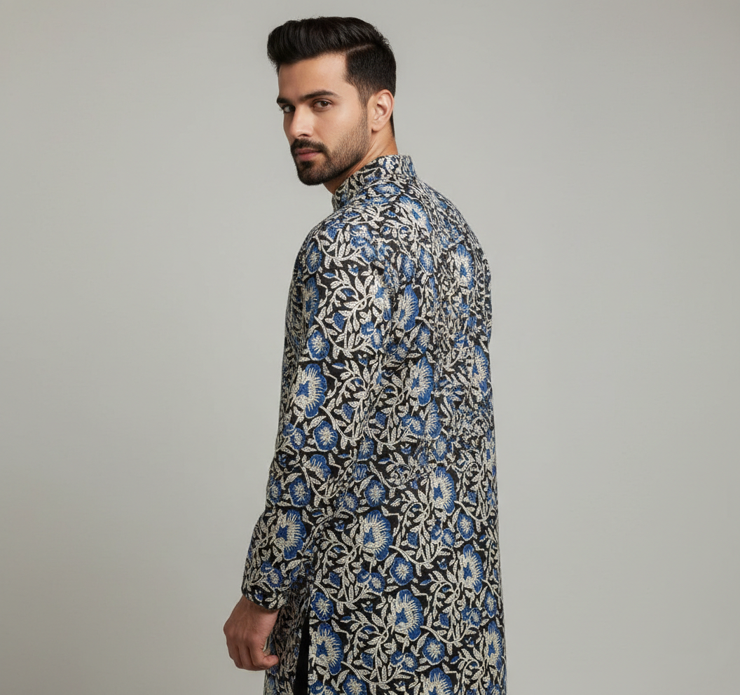 Men's Floral Long Kurta