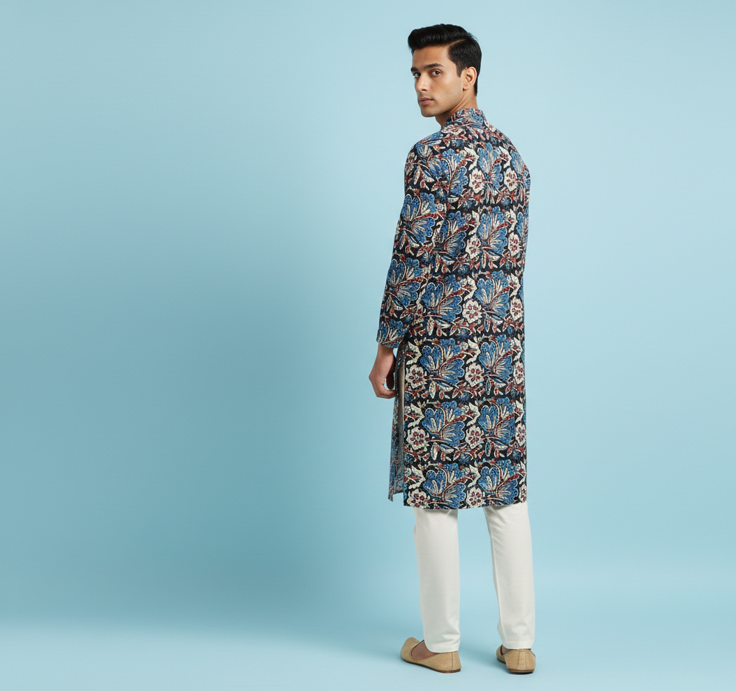 Men's Ajrakh hand  block Printed  Kurta